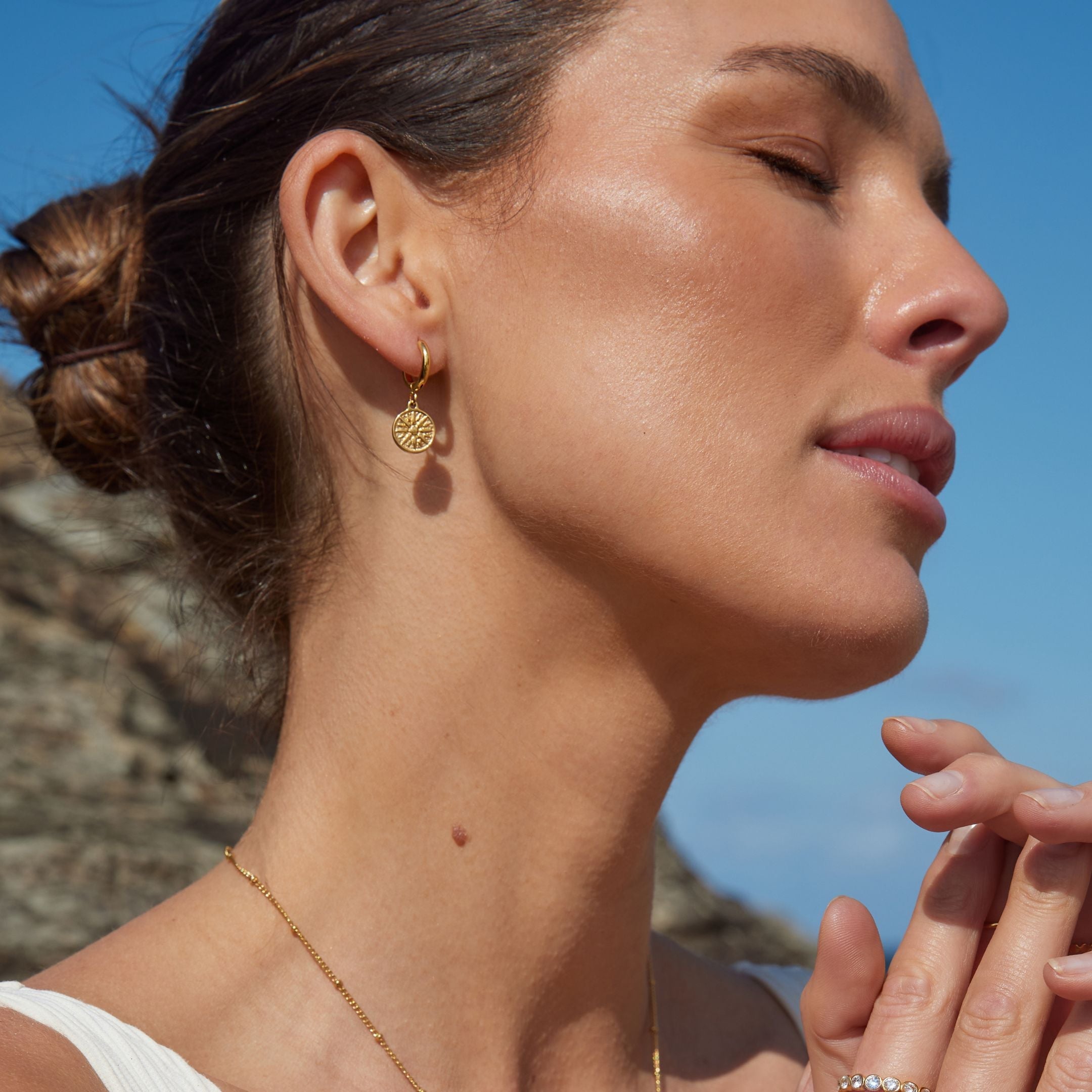 Athena Golden Sun Earrings