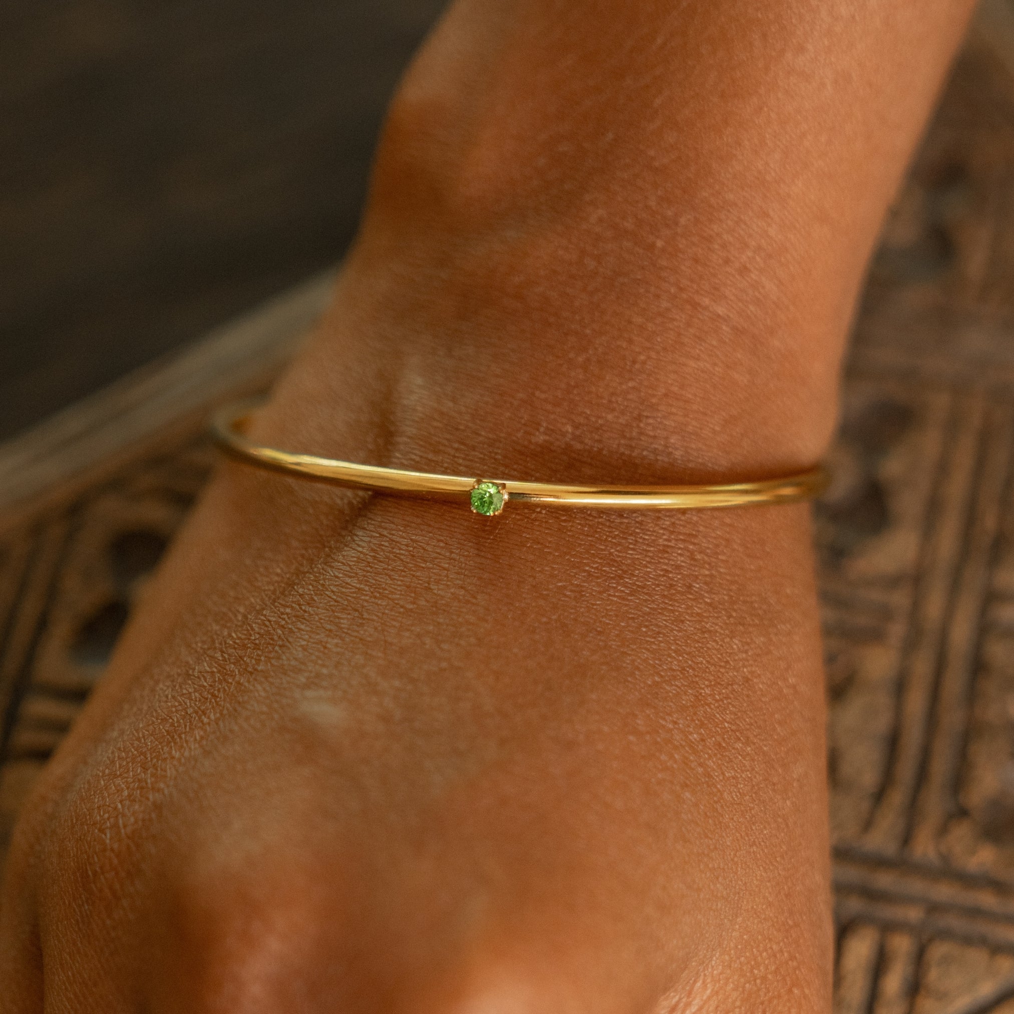 Athena Thin Emerald Cuff