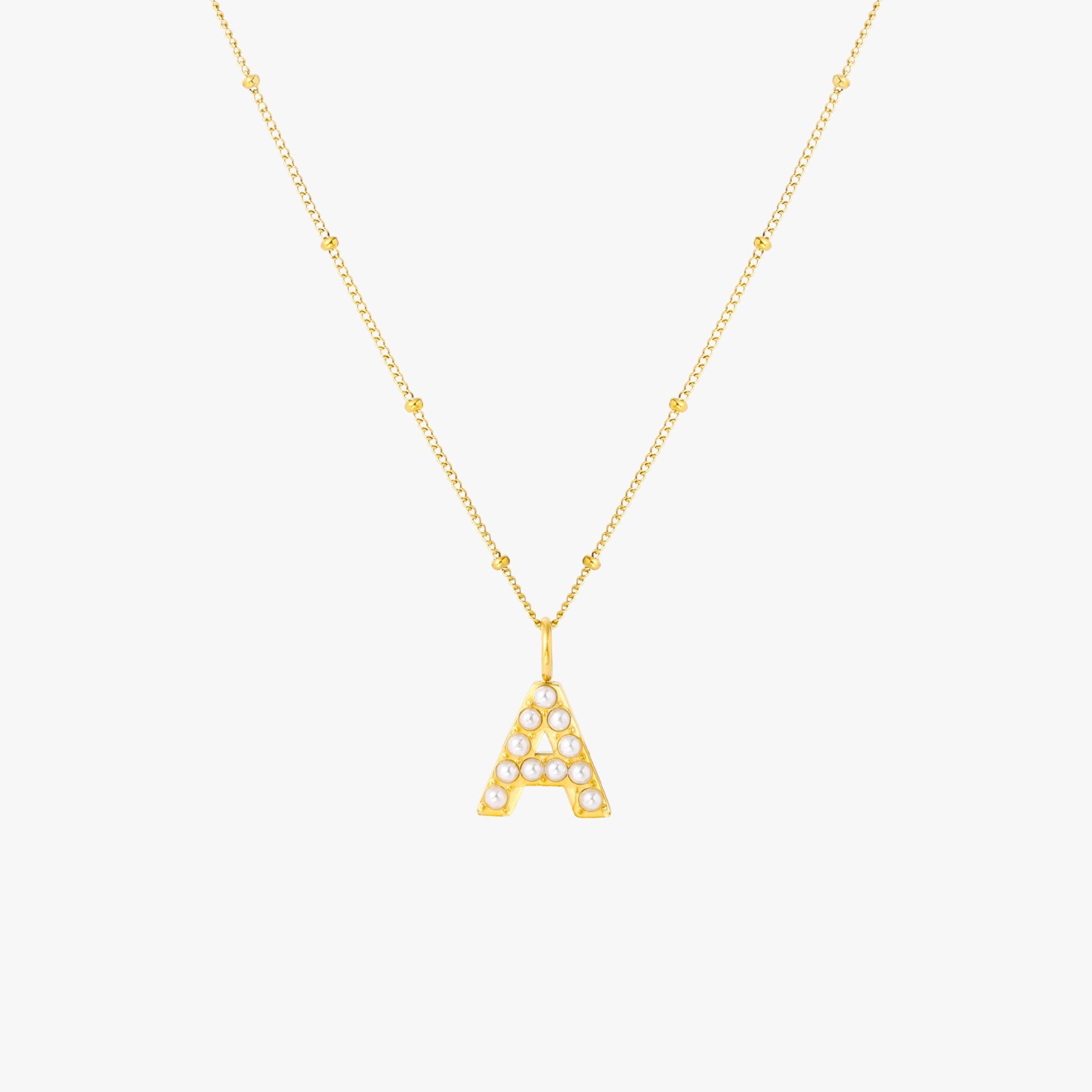Athena Pearl Initial Necklace