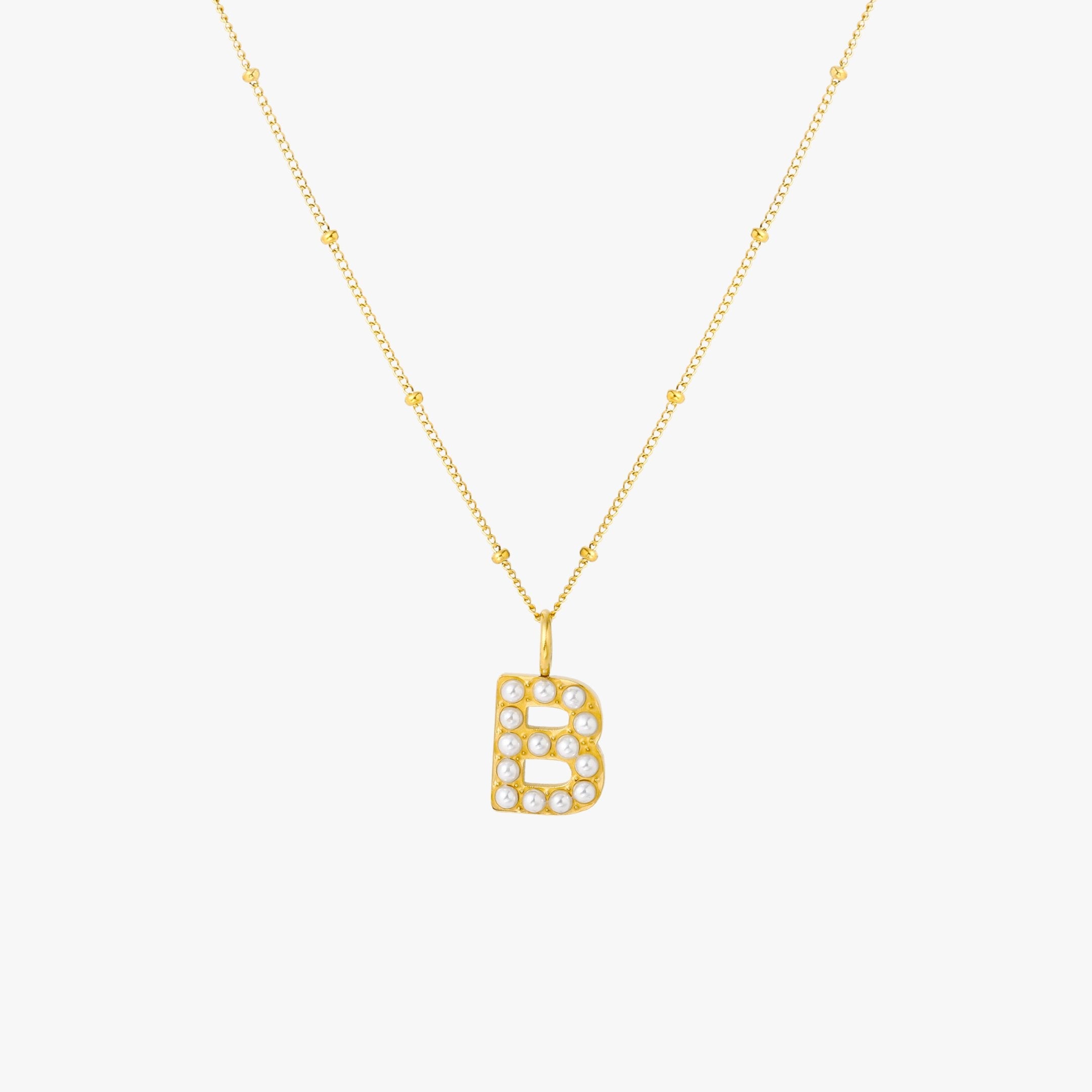 Athena Pearl Initial Necklace