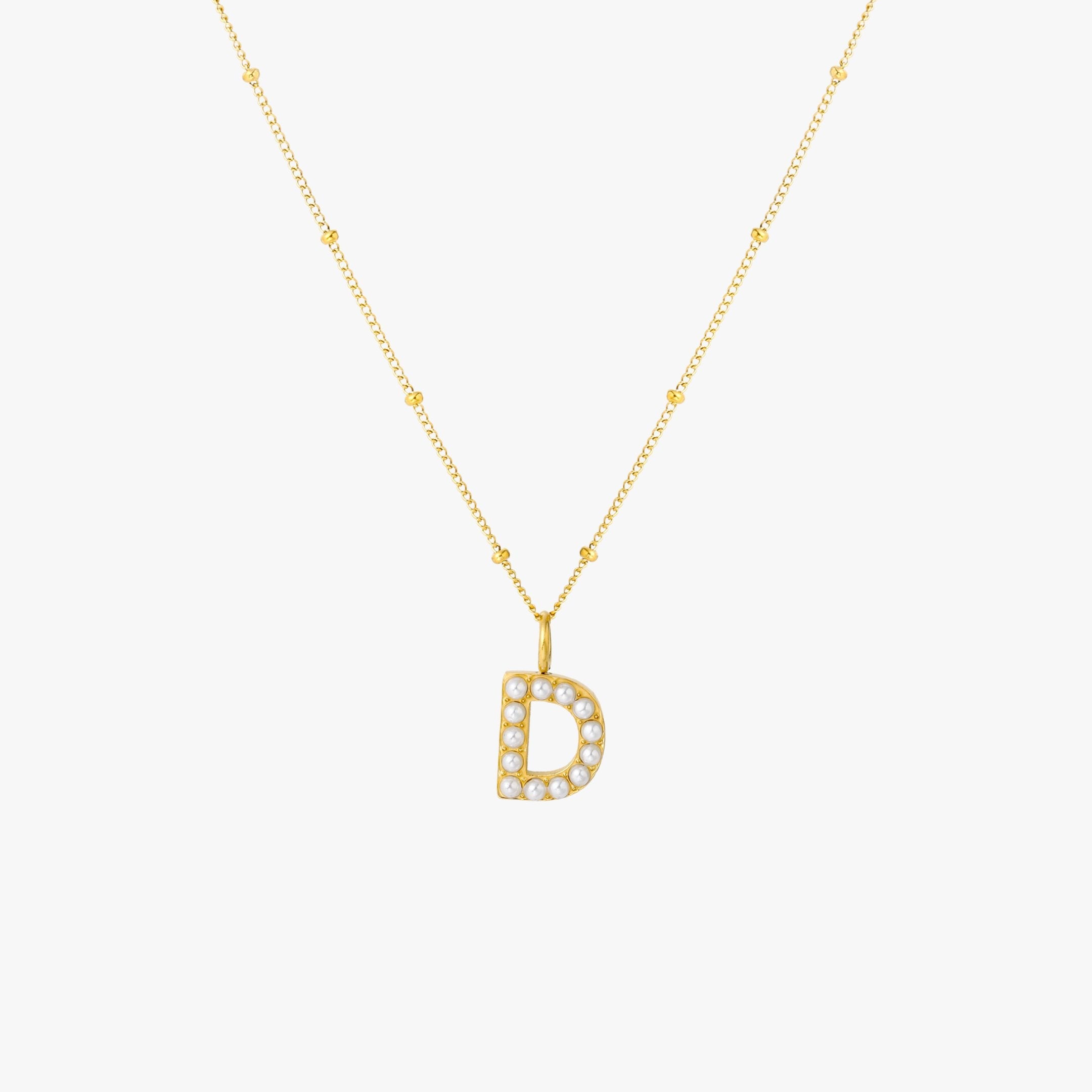 Athena Pearl Initial Necklace