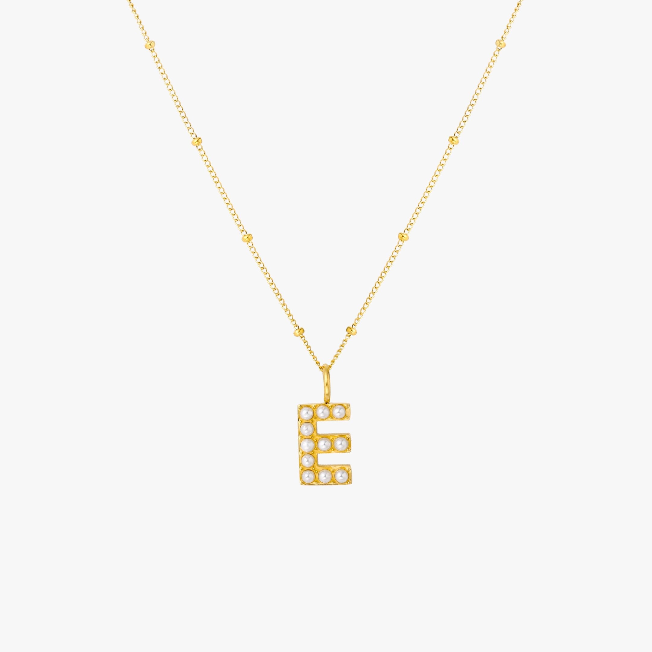 Athena Pearl Initial Necklace
