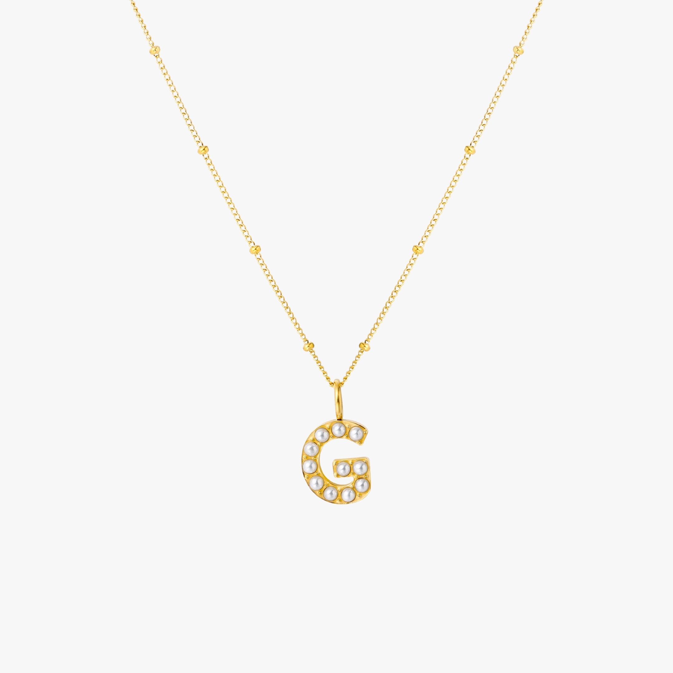 Athena Pearl Initial Necklace