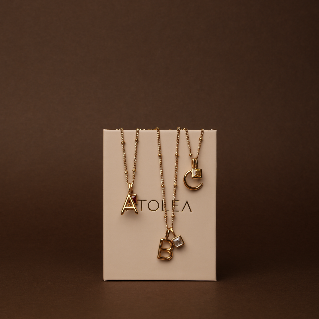 Athena Initial & Birthstone Charm Necklace