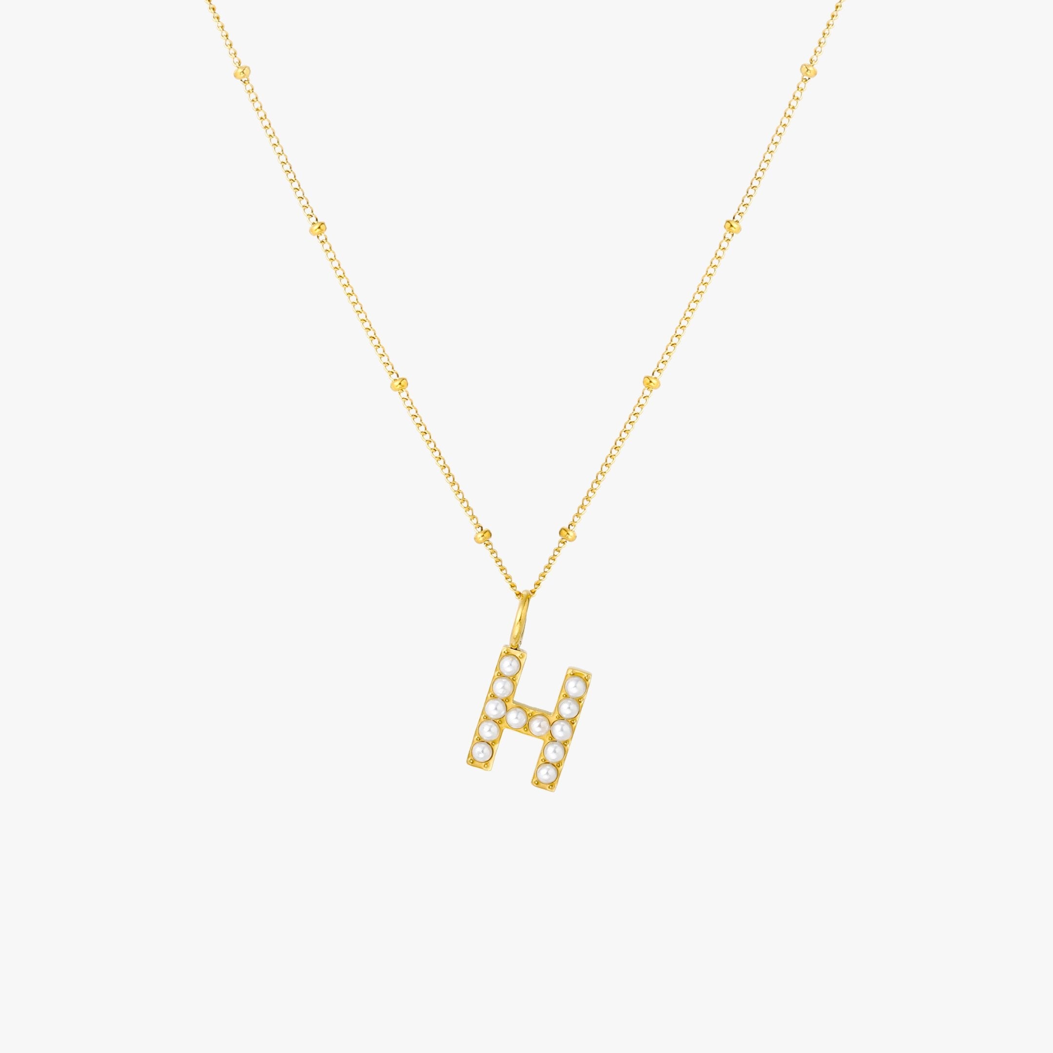 Athena Pearl Initial Necklace