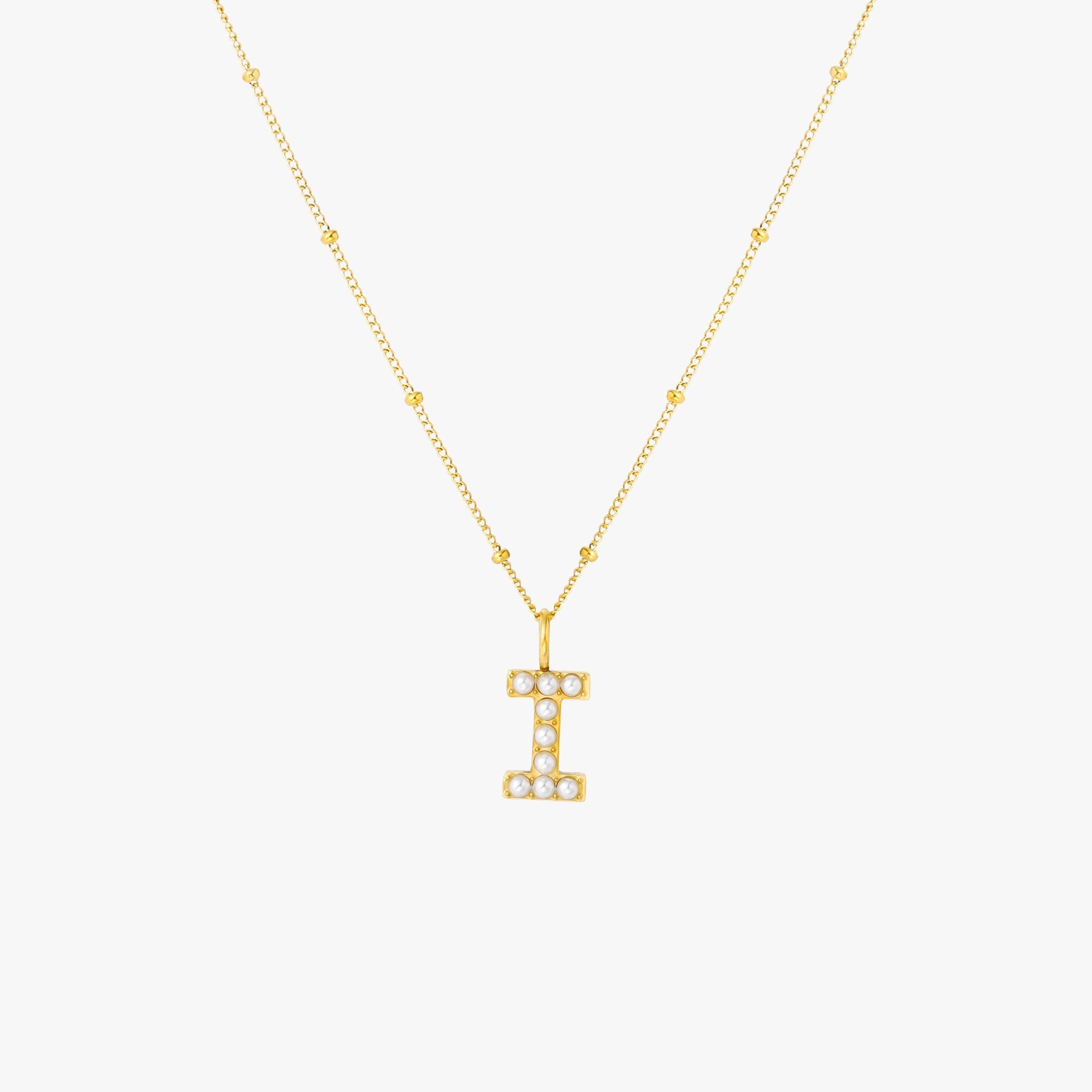 Athena Pearl Initial Necklace