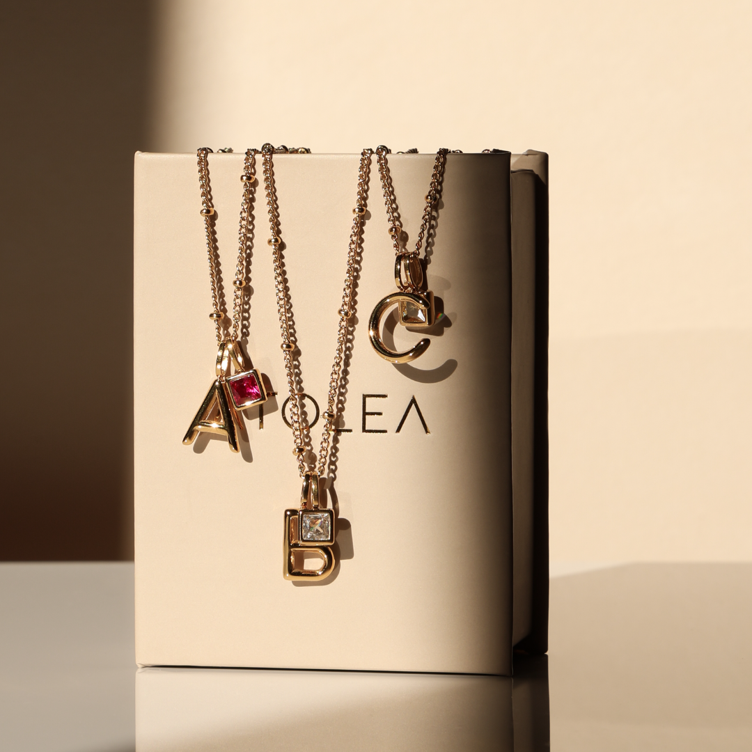 Athena Initial & Birthstone Charm Necklace
