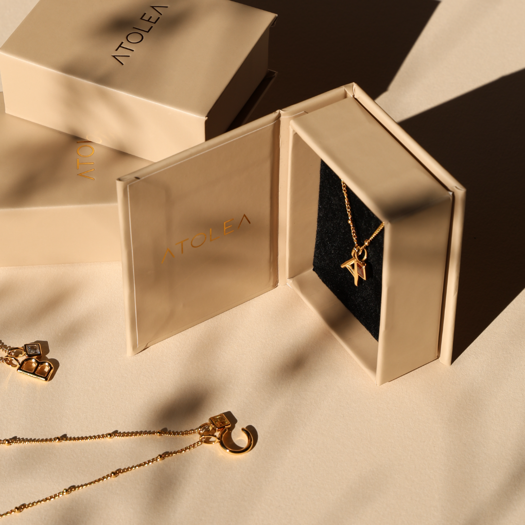Athena Initial & Birthstone Charm Necklace