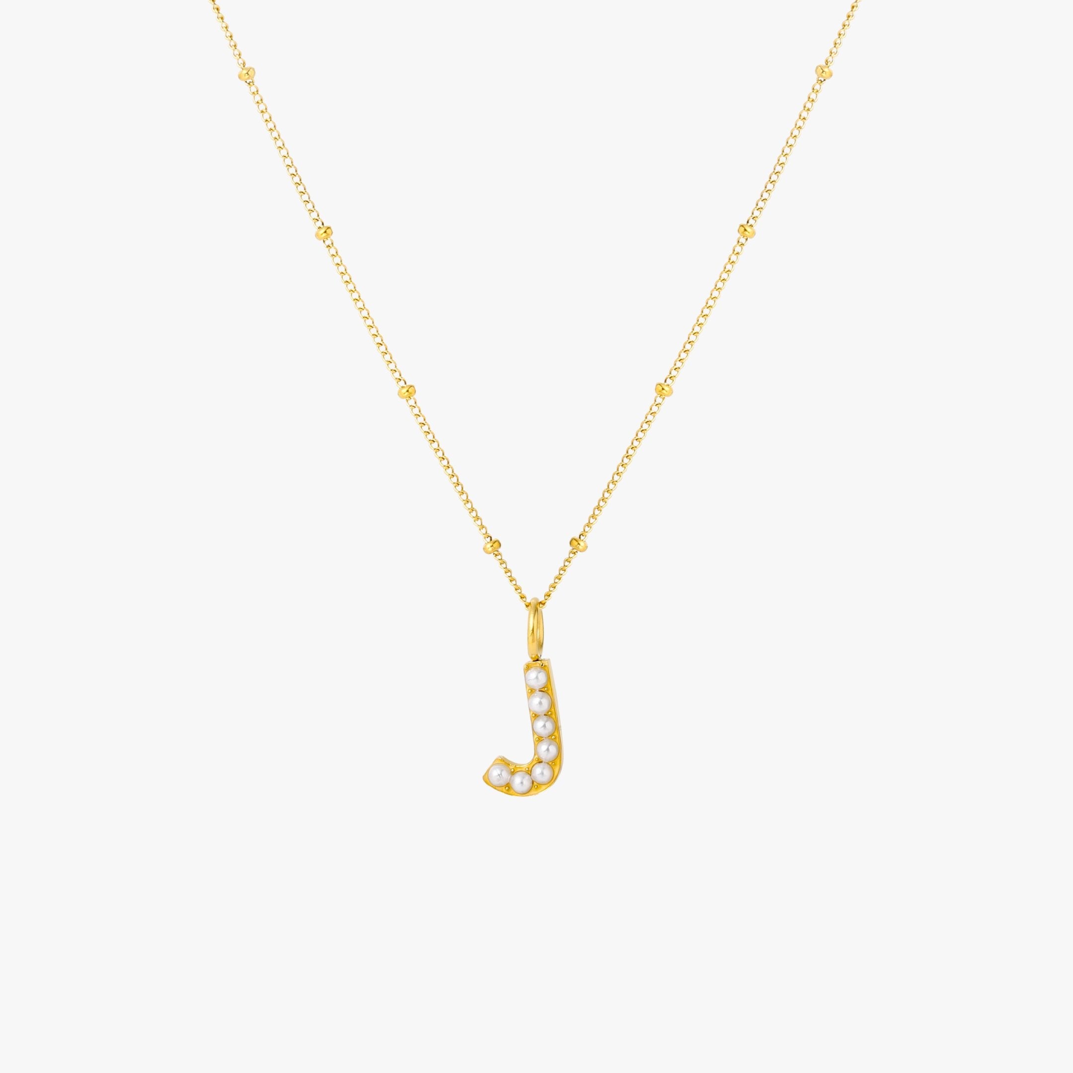 Athena Pearl Initial Necklace