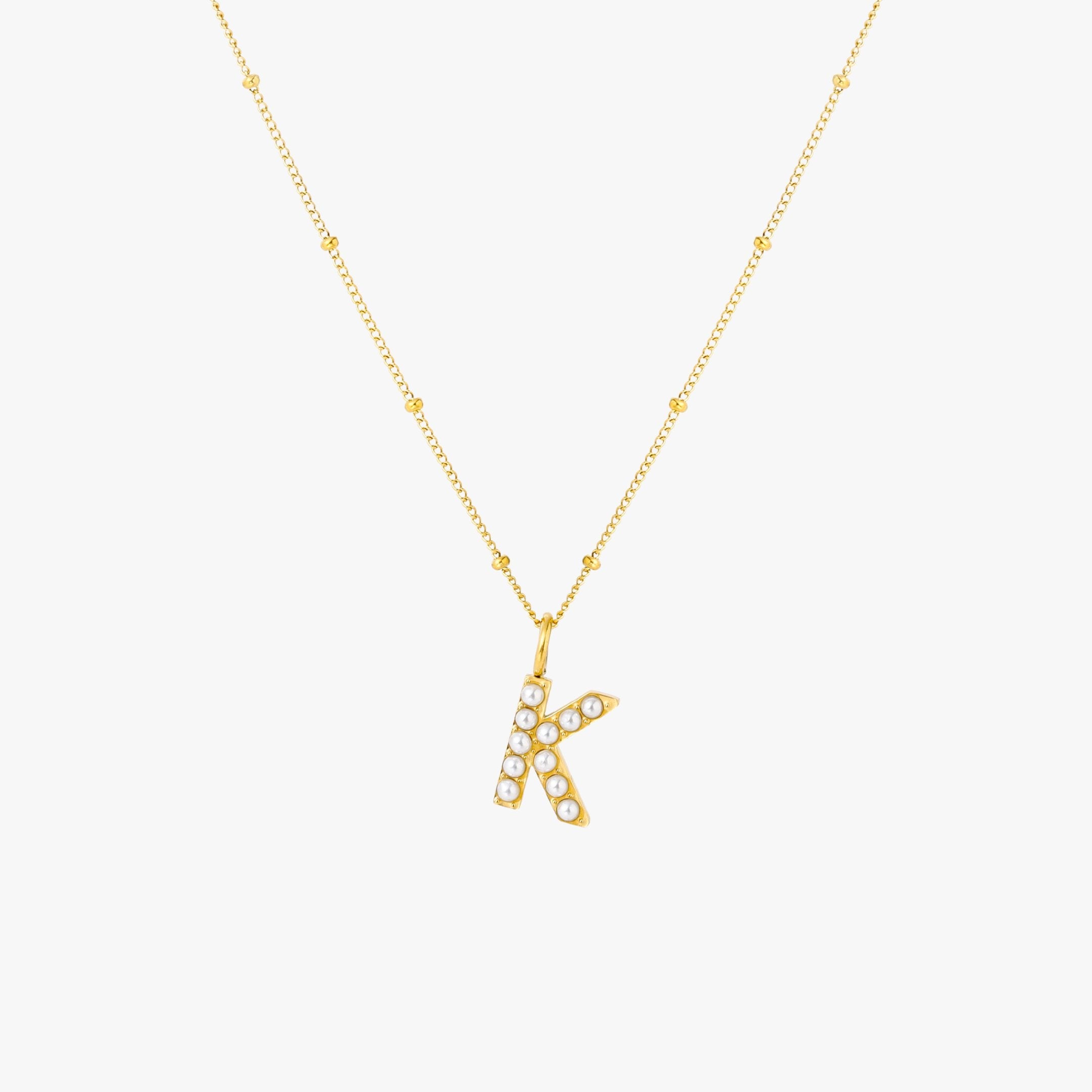 Athena Pearl Initial Necklace
