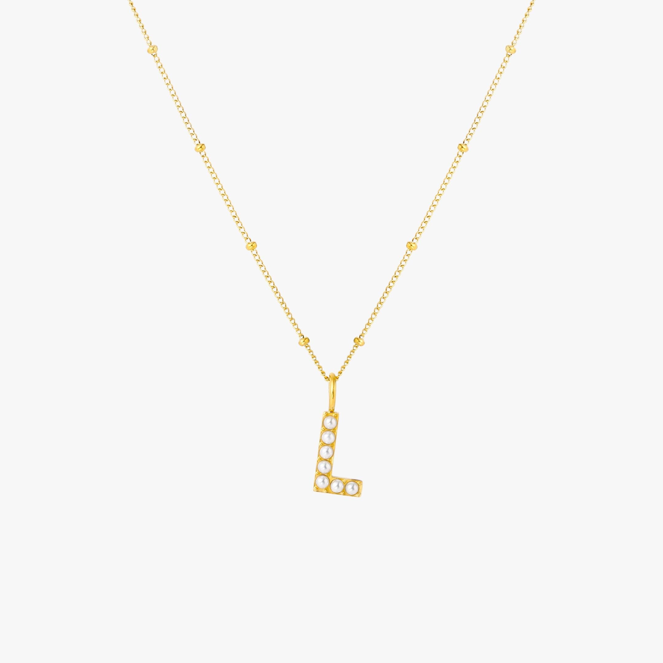 Athena Pearl Initial Necklace