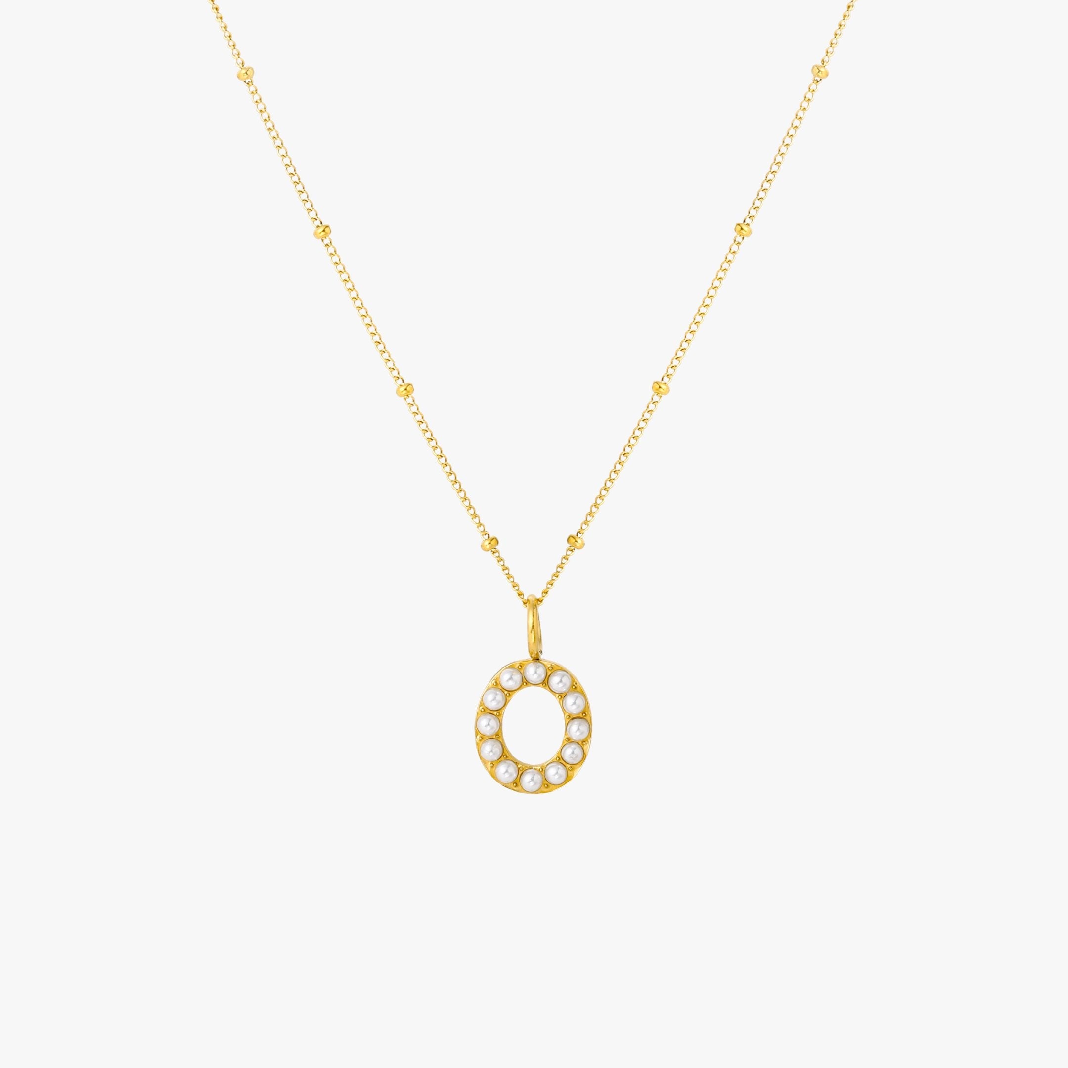 Athena Pearl Initial Necklace
