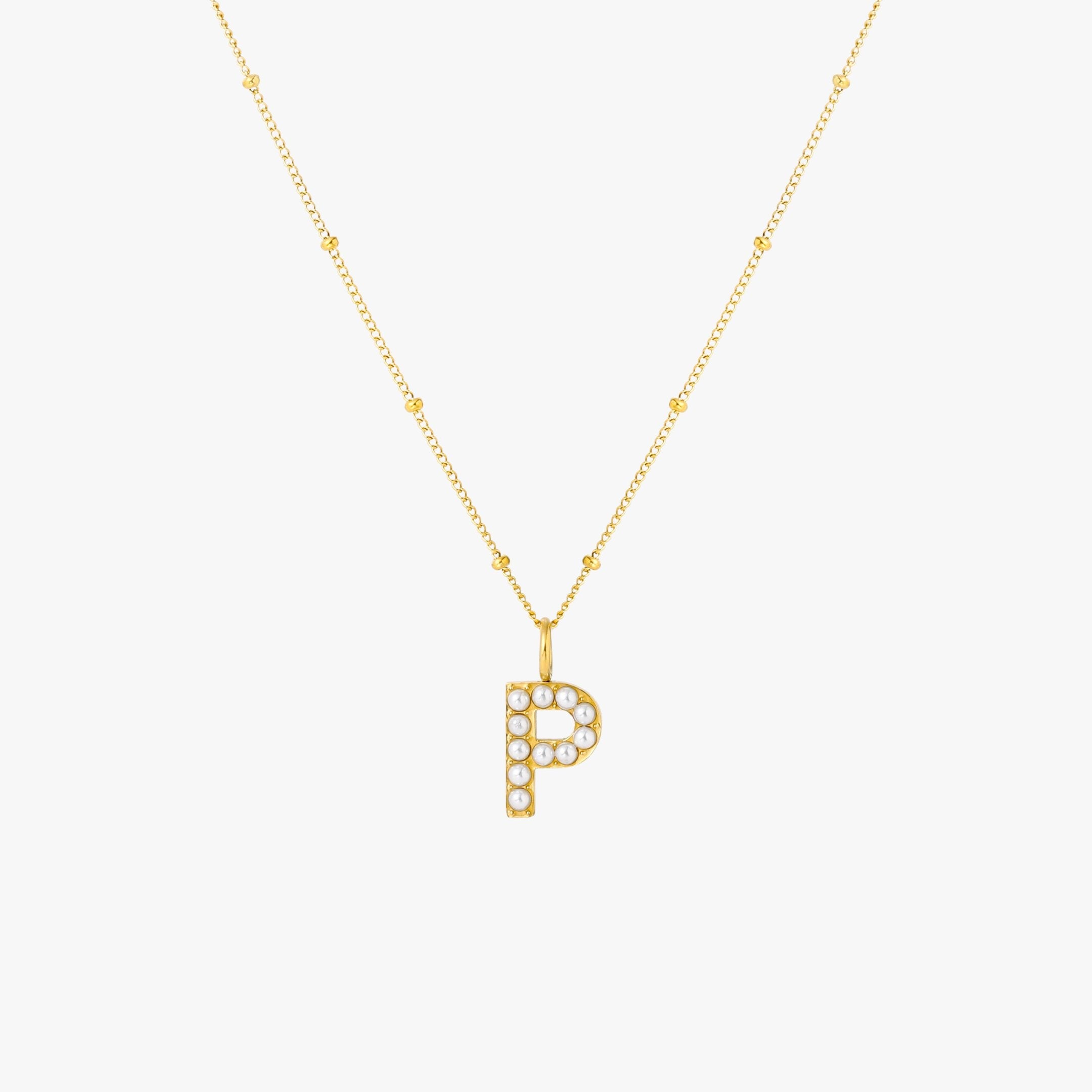 Athena Pearl Initial Necklace