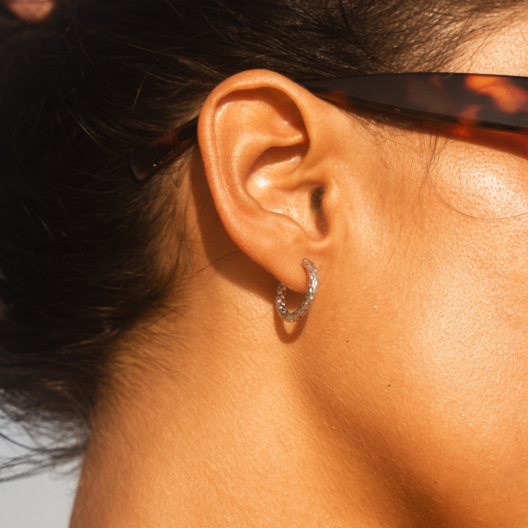 Athena Hammered Hoops Earrings