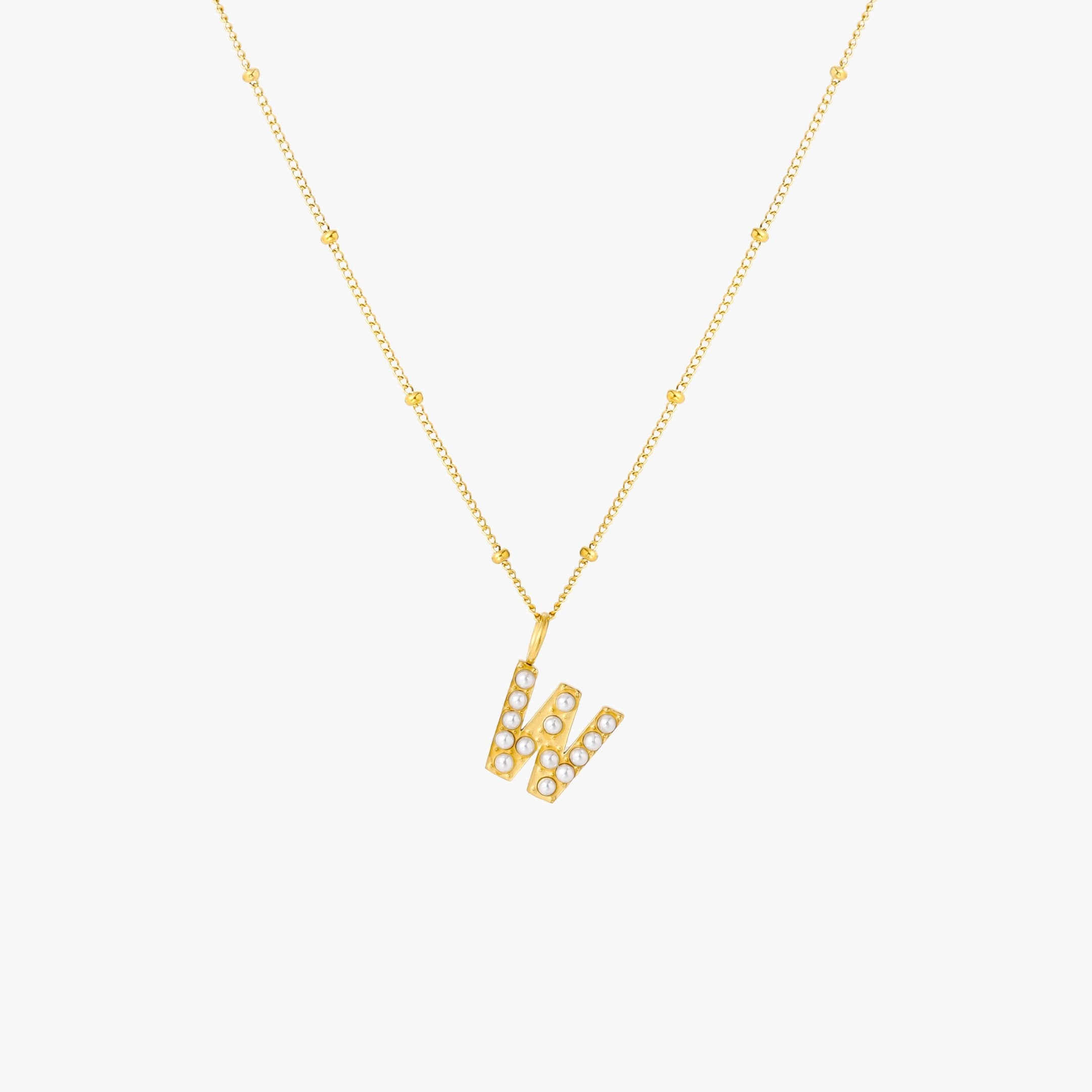 Athena Pearl Initial Necklace