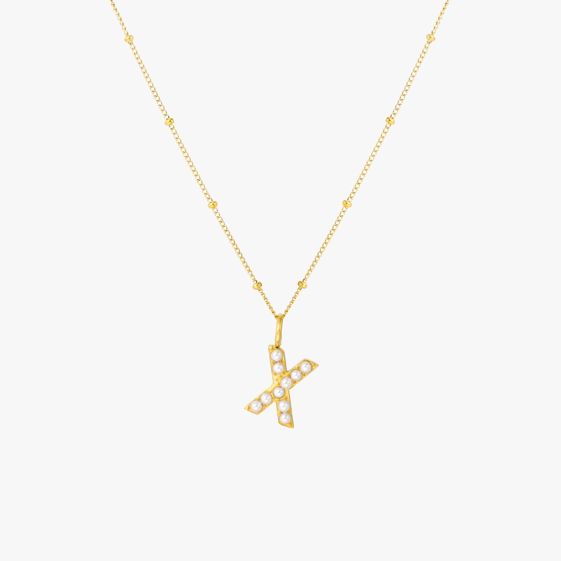Athena Pearl Initial Necklace