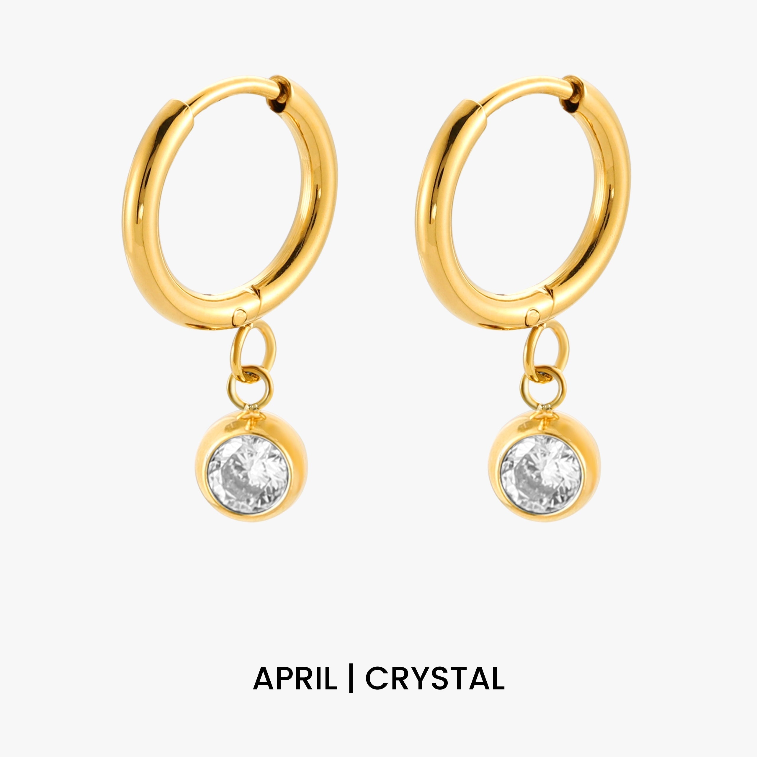 Athena Birthstone Charm Hoops