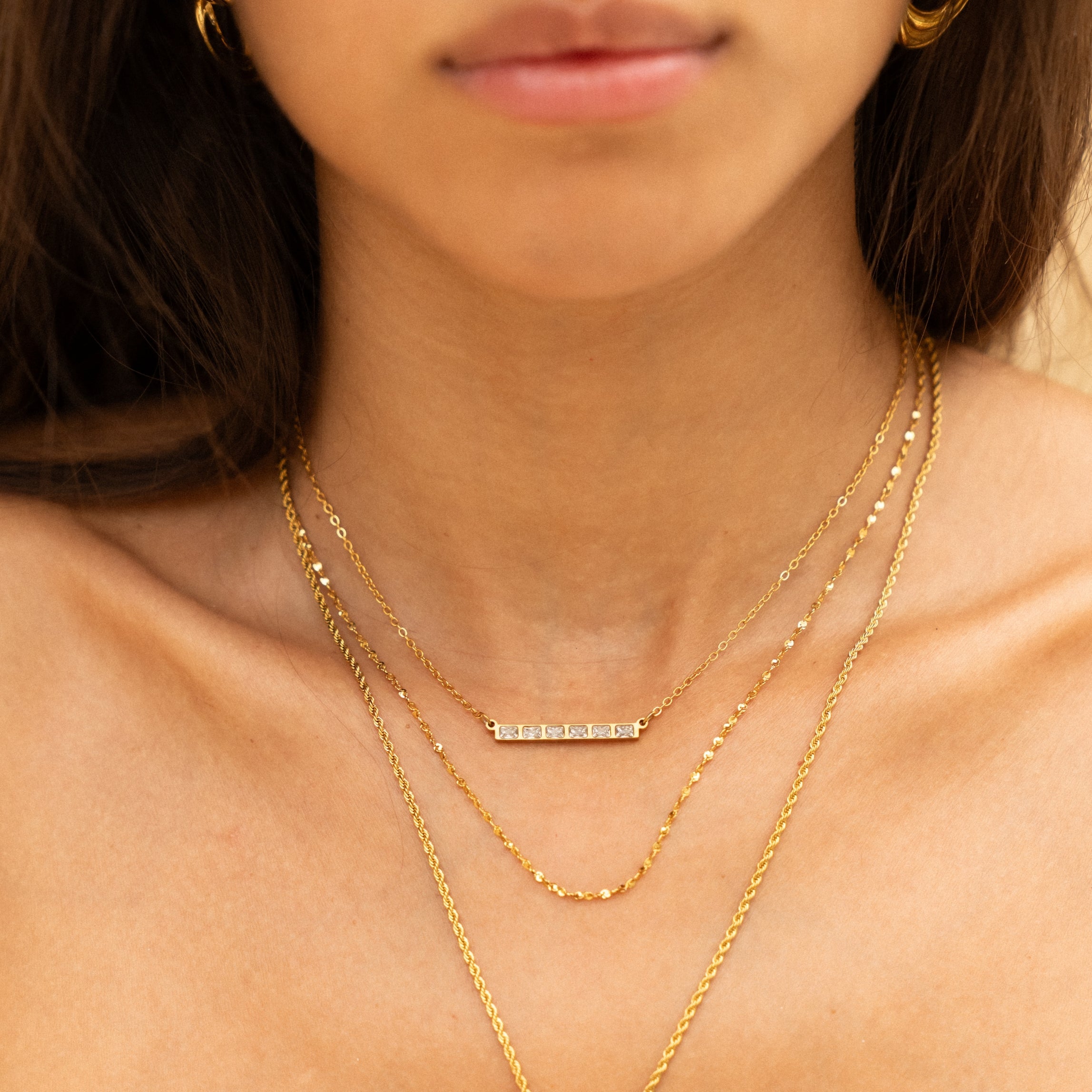 Athena Baguette Line Necklace