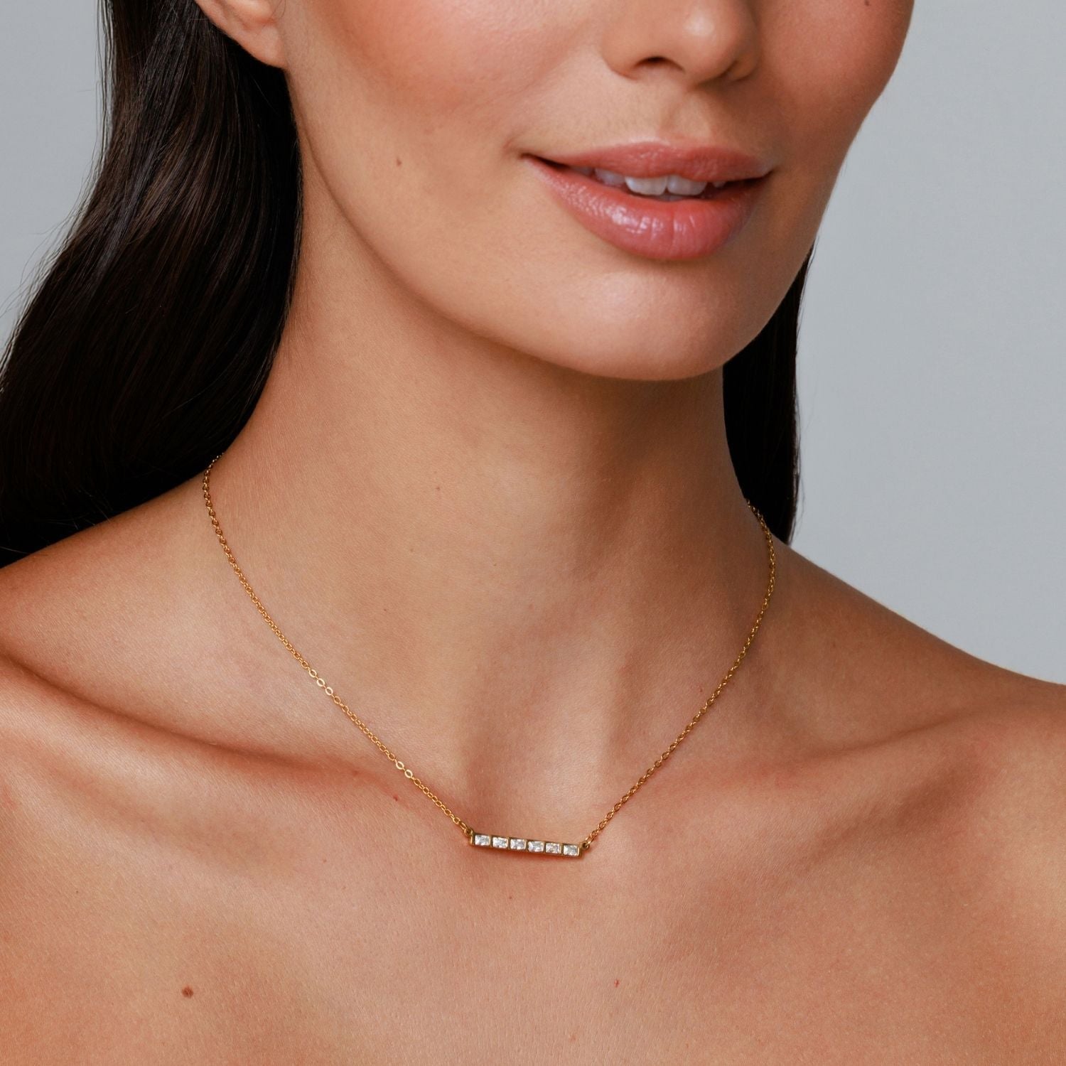 Athena Baguette Line Necklace