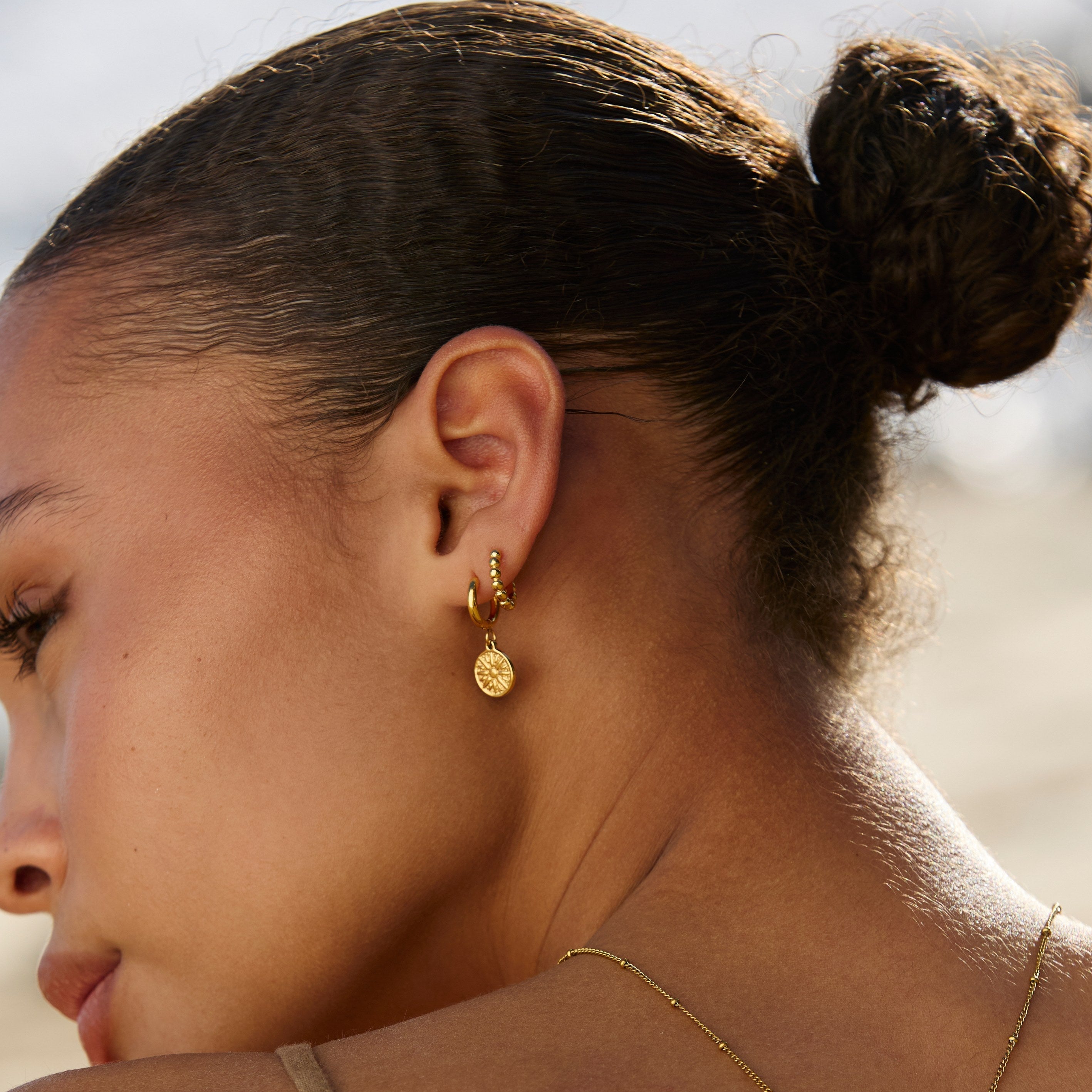 Athena Beaded Hoops Earrings