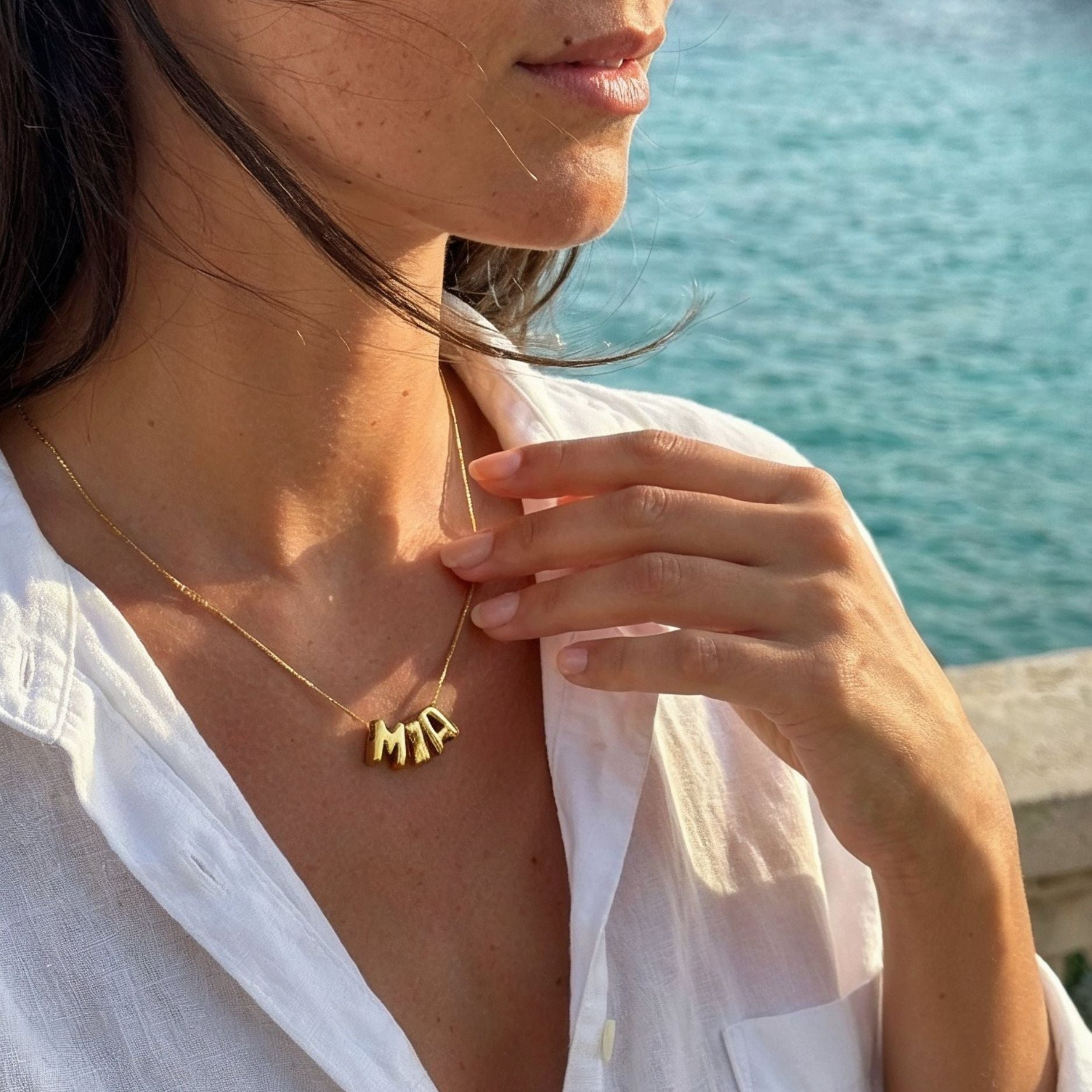 Athena Bubble Name Necklace