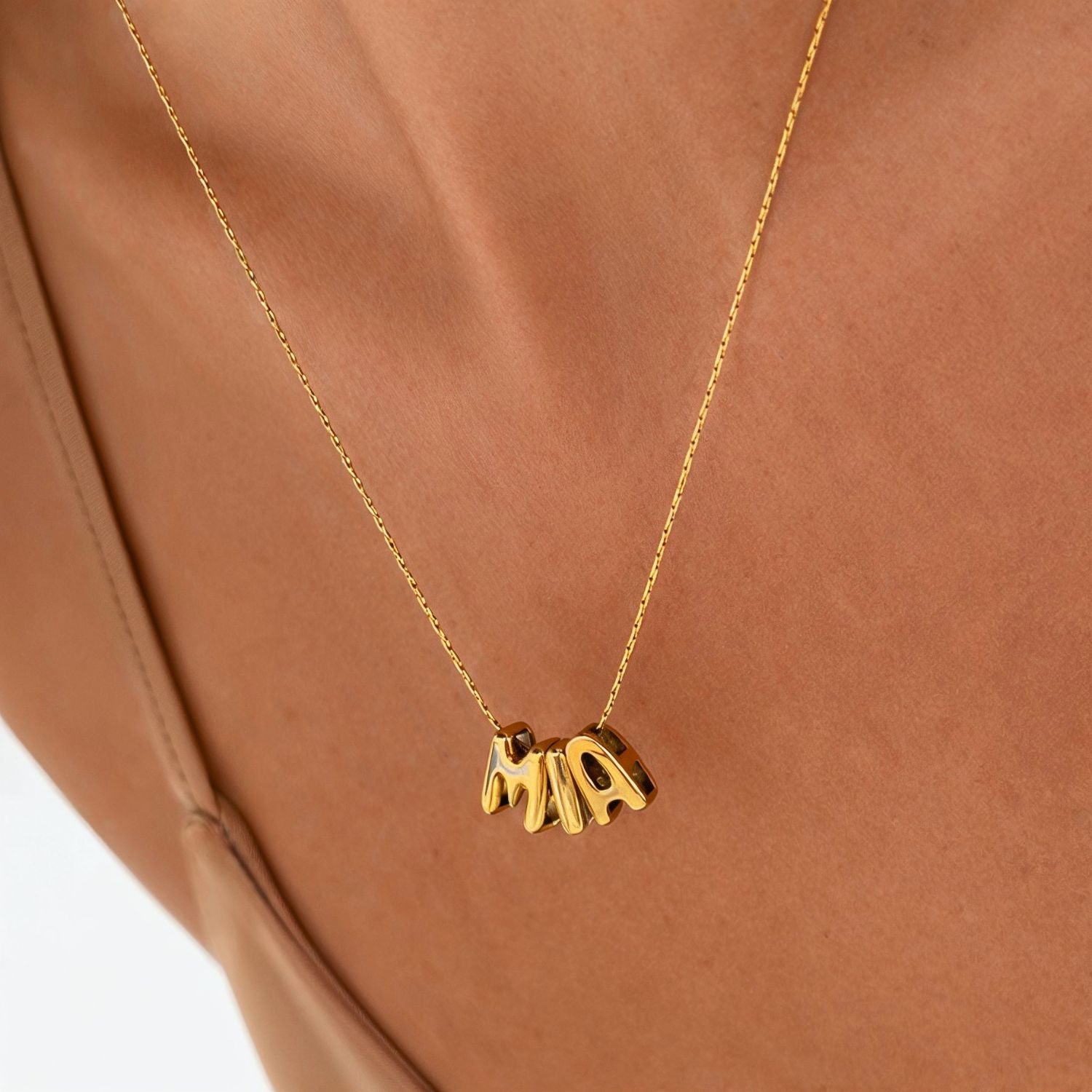 Athena Bubble Name Necklace