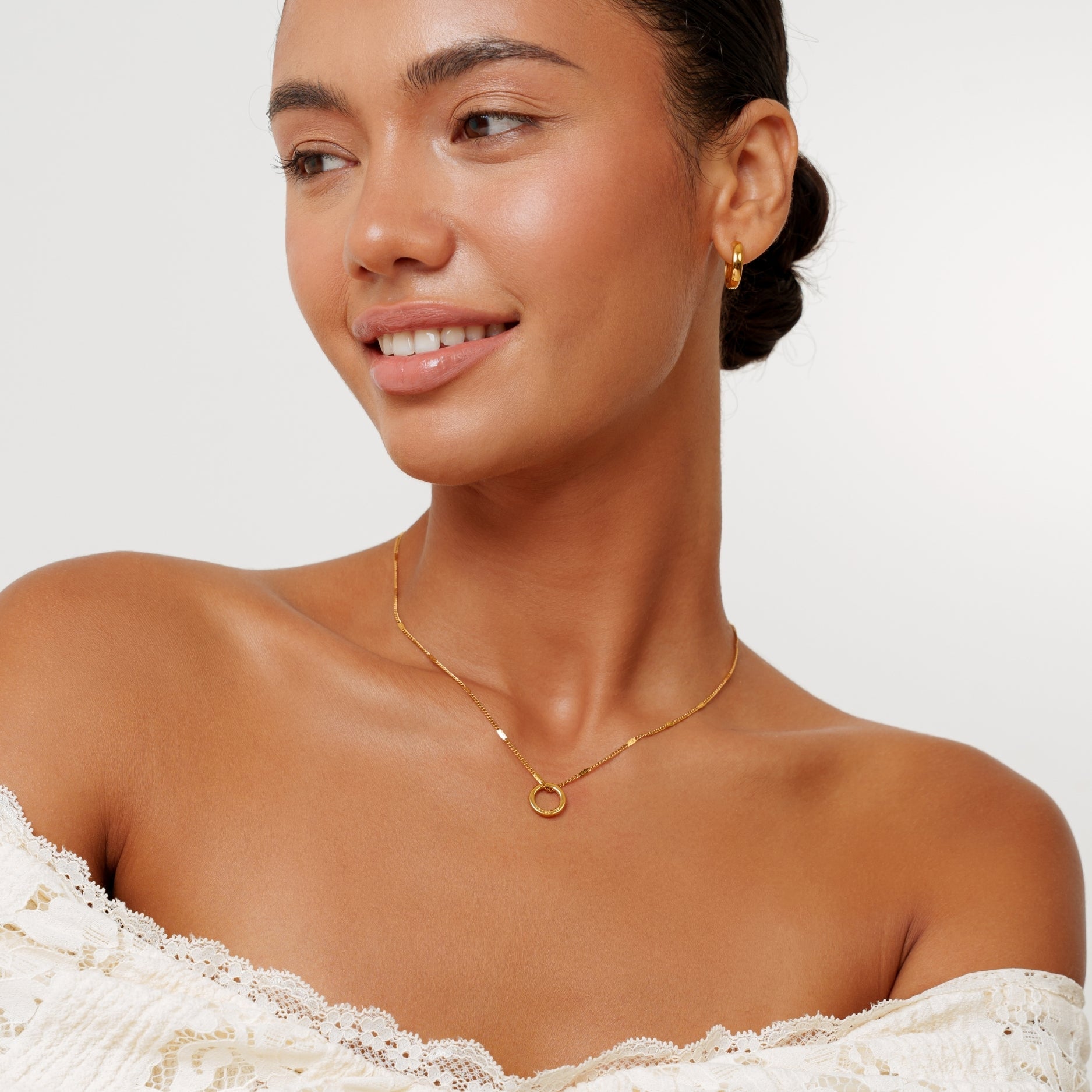 Athena Engravable Ring Necklace