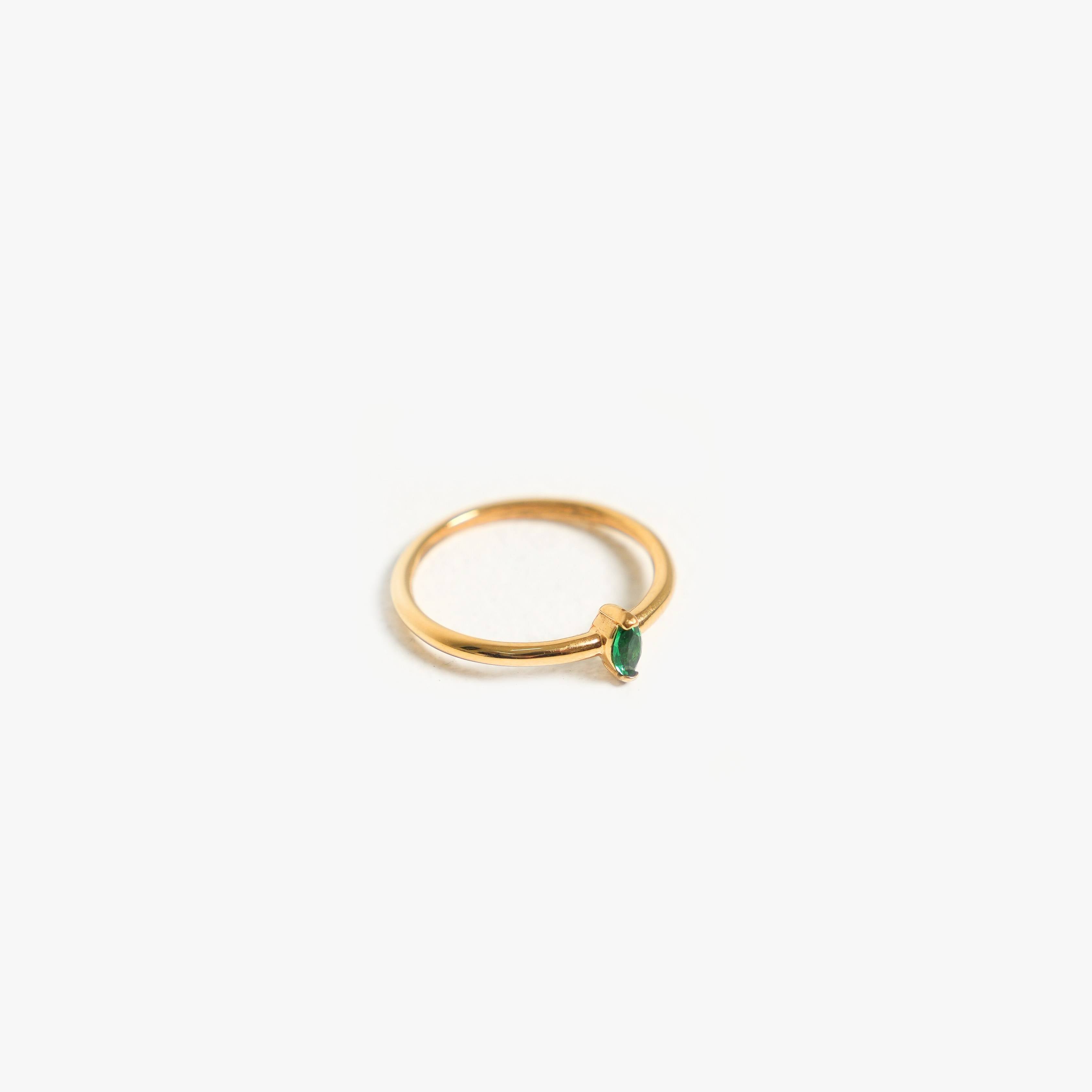Athena Dainty Emerald Ring