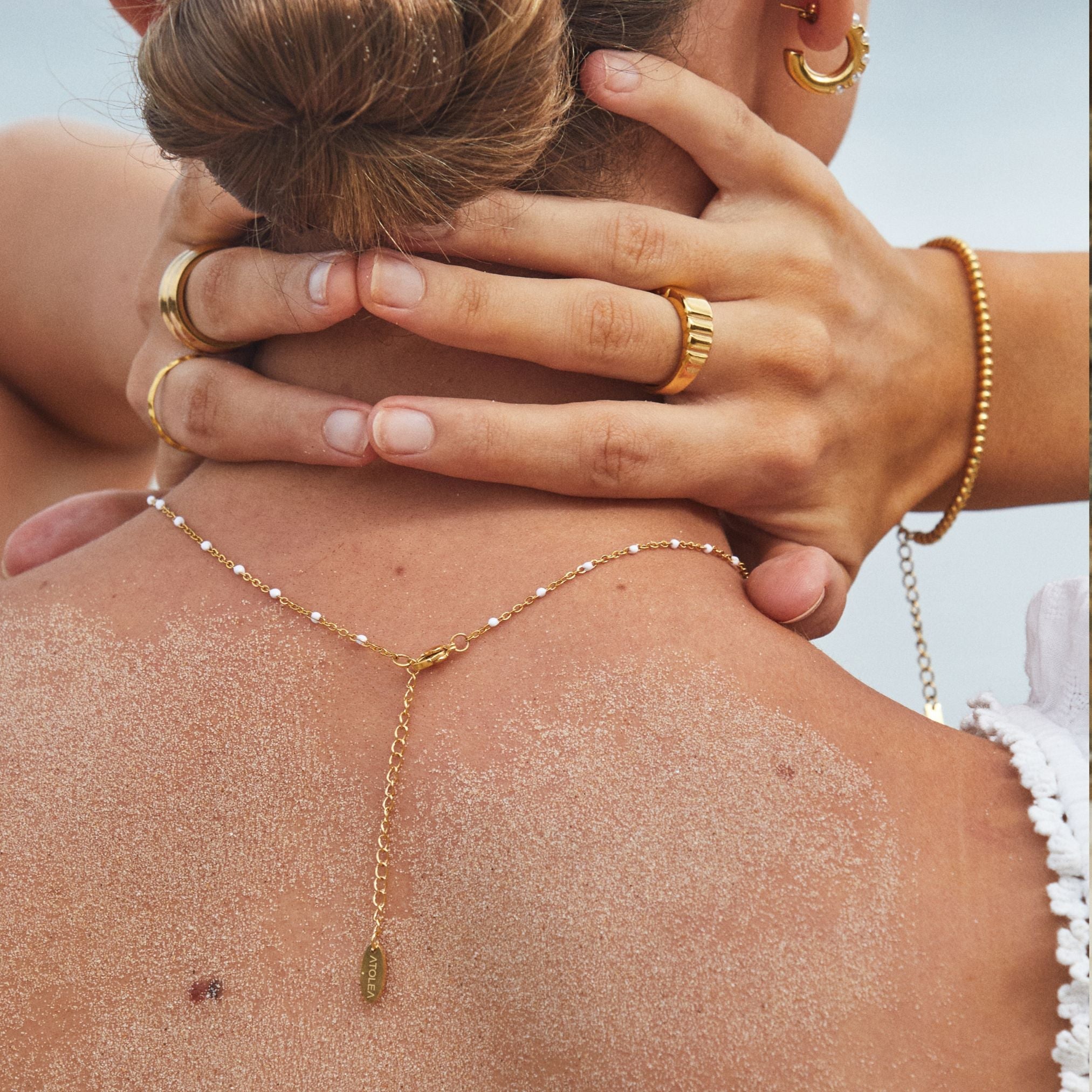 Athena White Beaded Choker