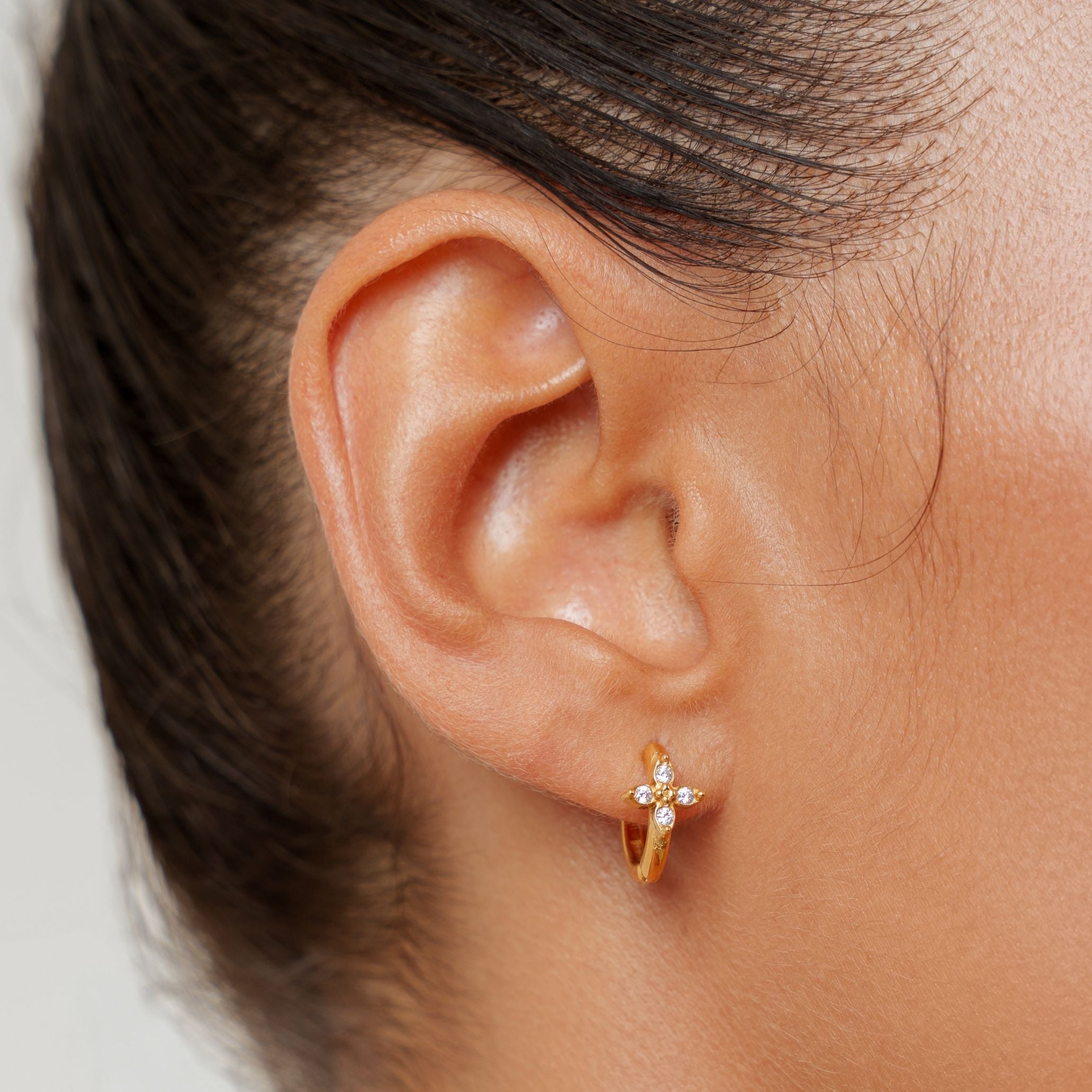 Athena Daisy Hoops Earrings