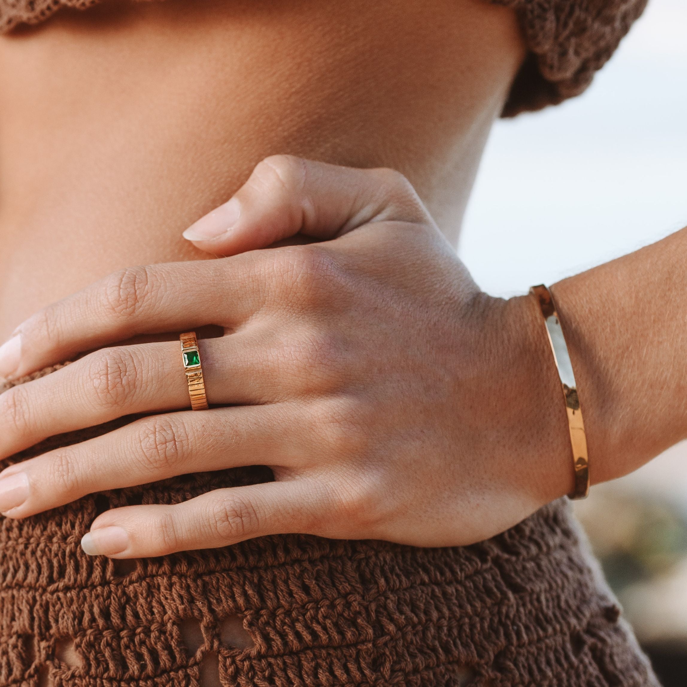 Athena Chunky Emerald Ring