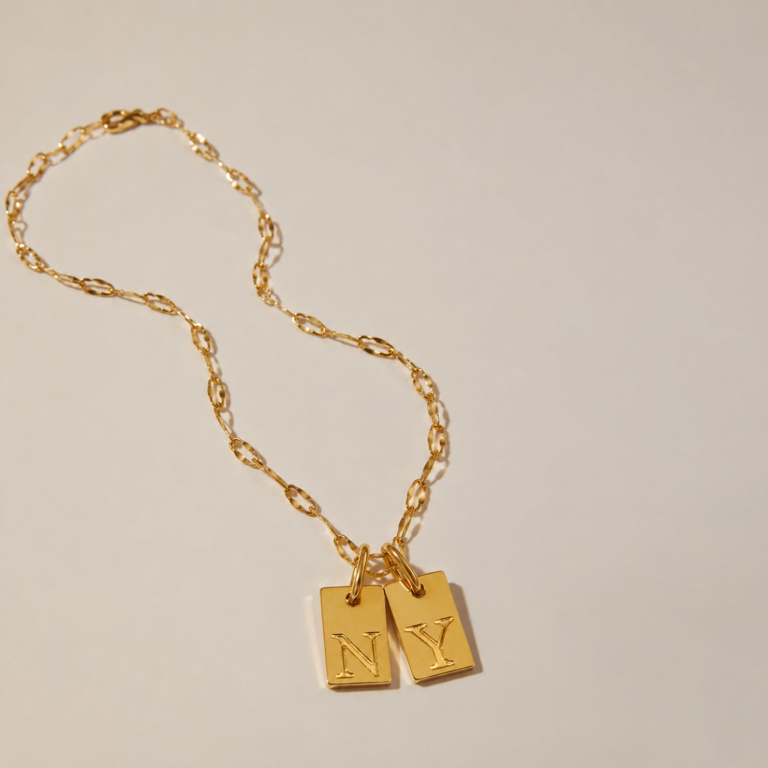 Athena Initial Tag Necklace
