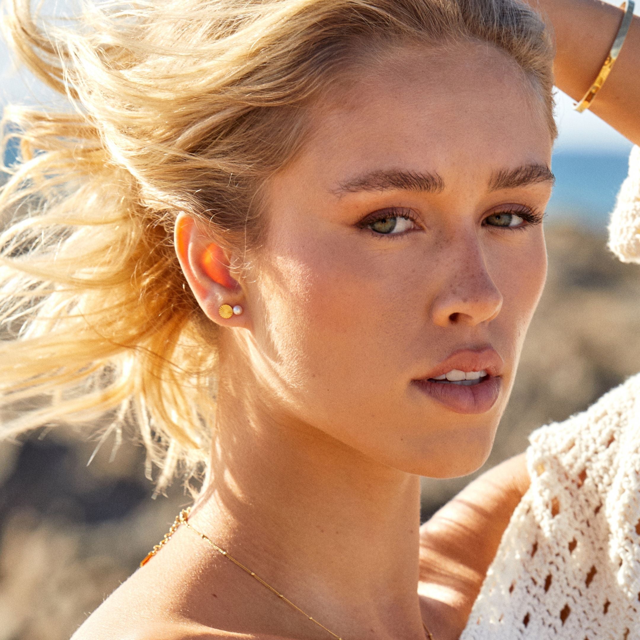 Athena Pearl Stud Earrings