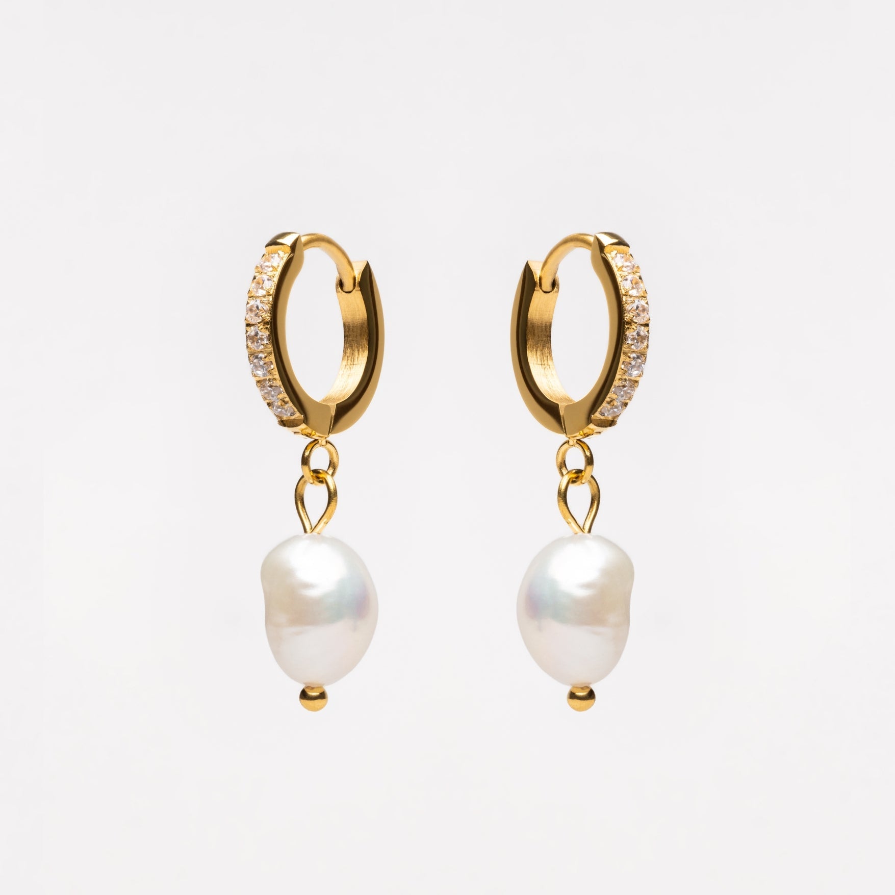 Athena Freshwater Pearl Hoop Earrings