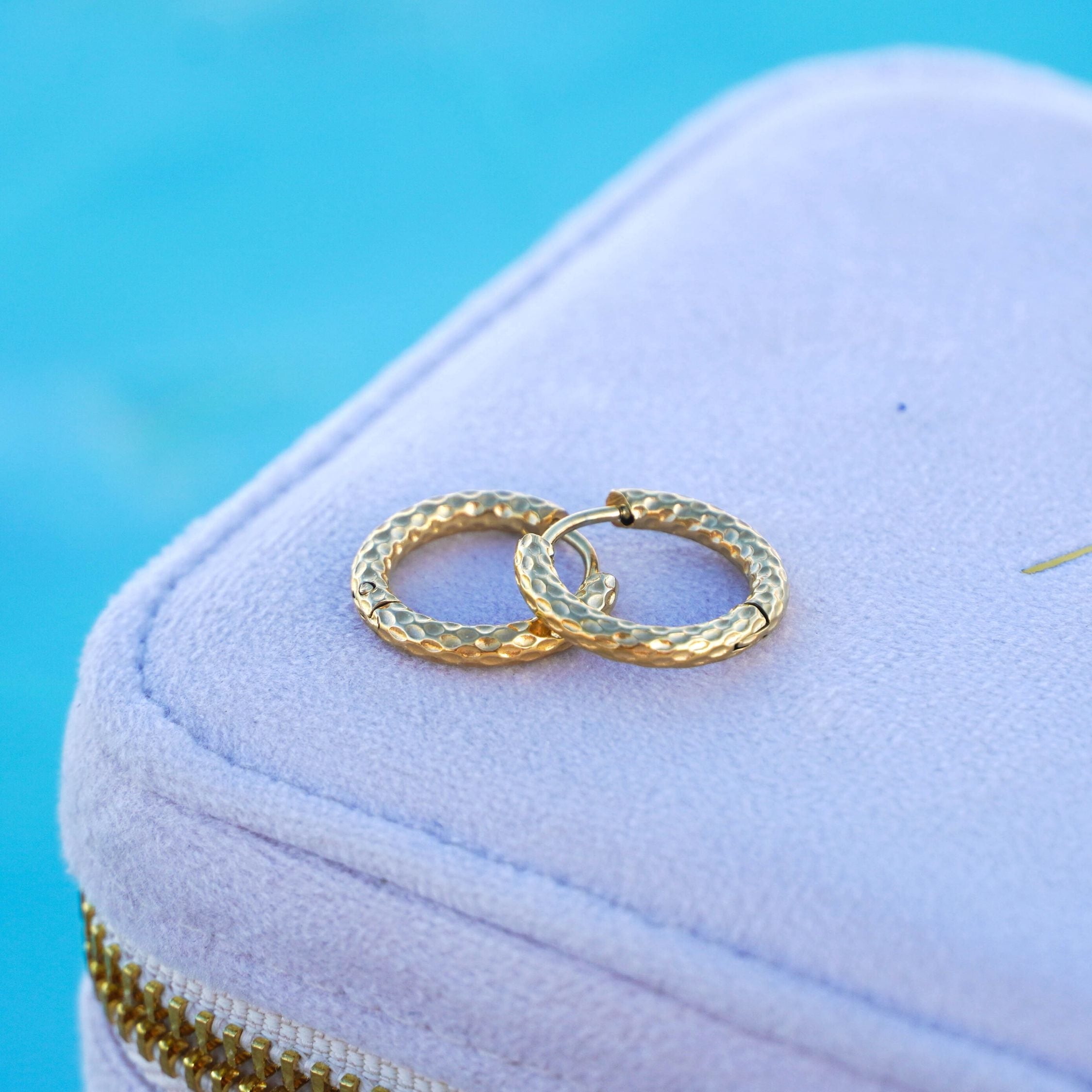 Athena Hammered Hoops Earrings