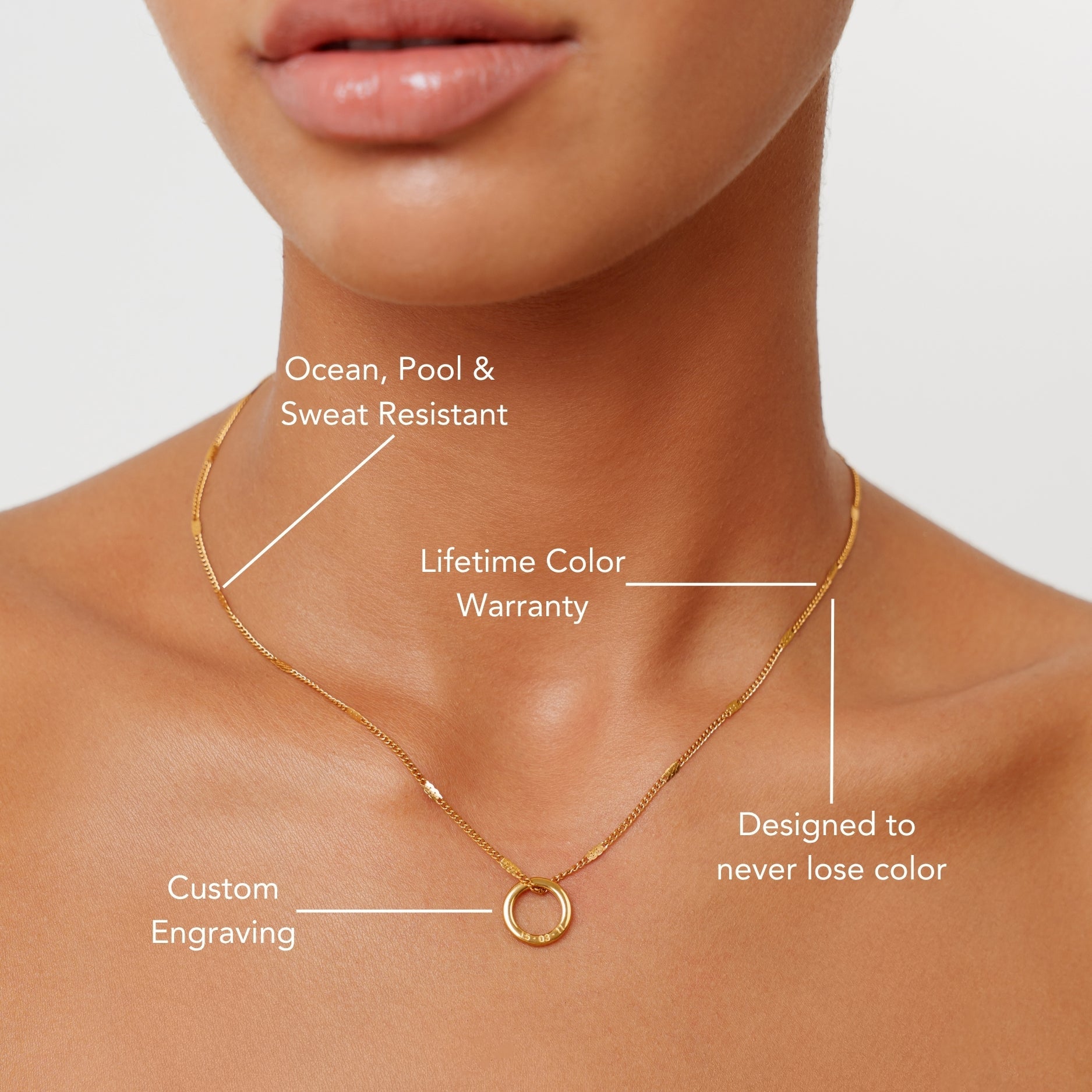Athena Engravable Ring Necklace
