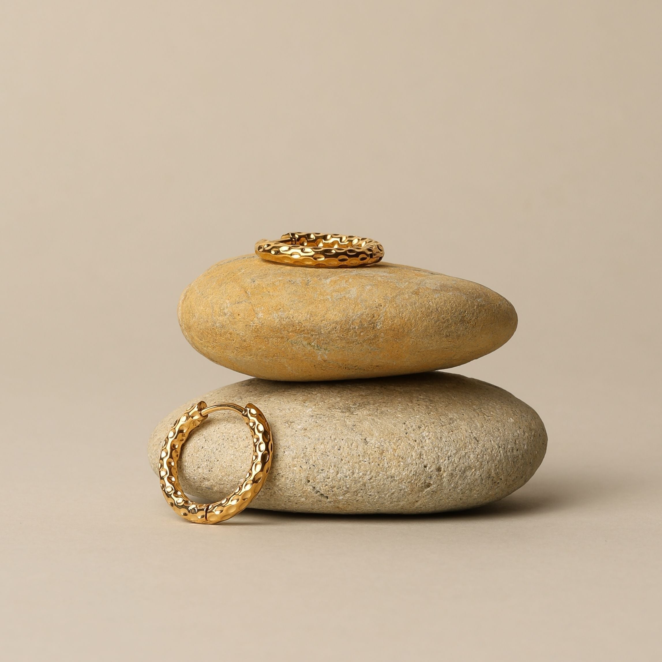 Athena Hammered Hoops Earrings