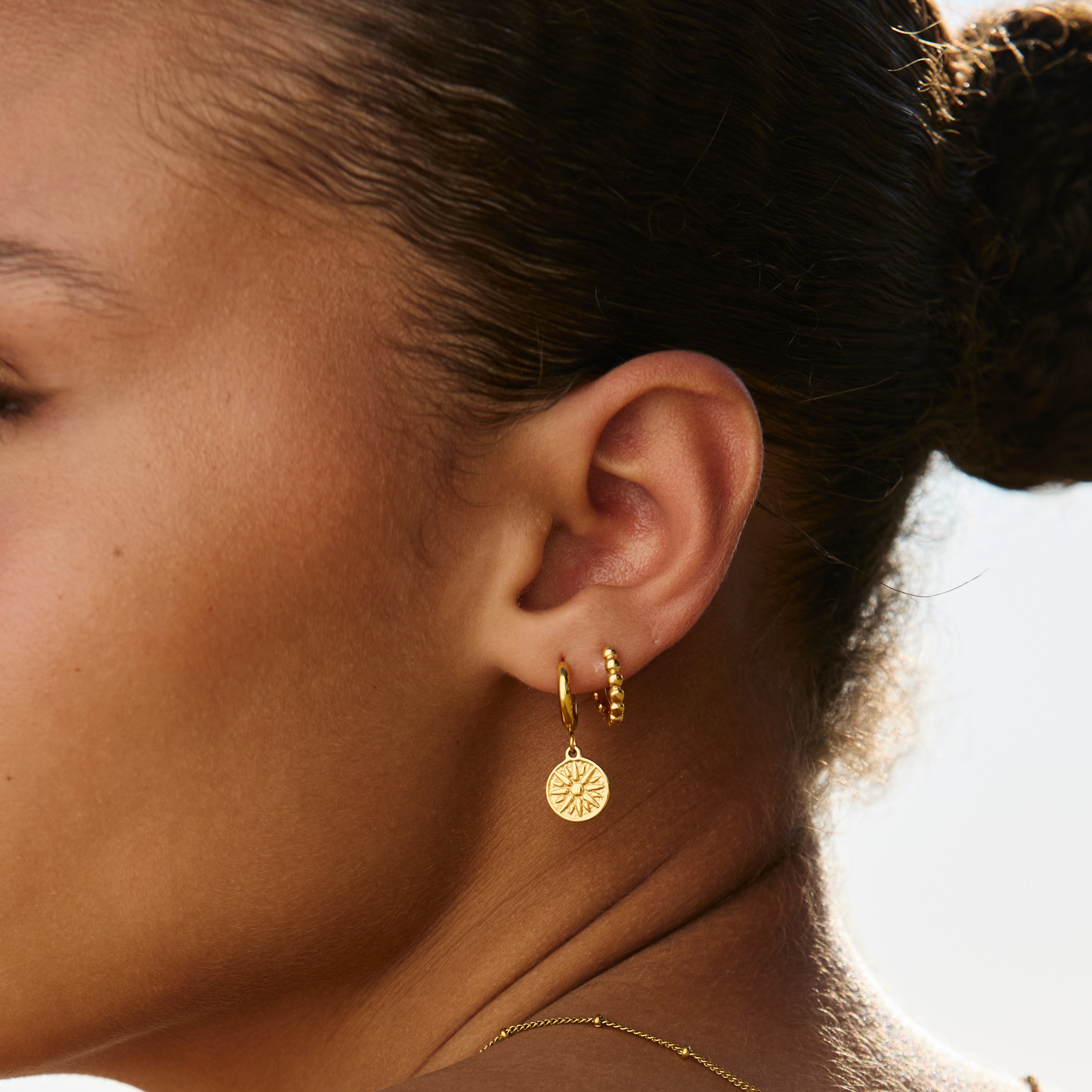 Athena Beaded Hoops Earrings