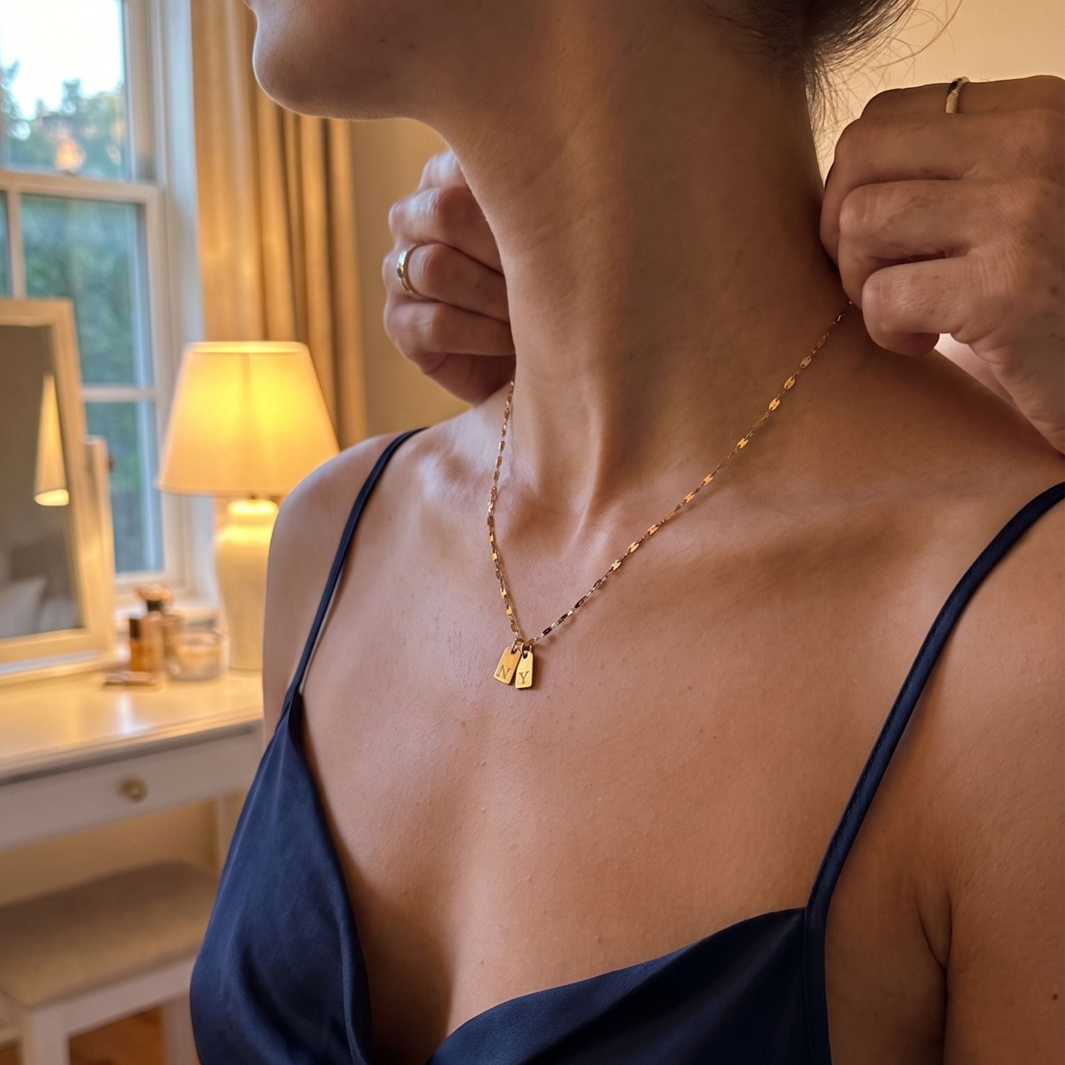 Athena Initial Tag Necklace