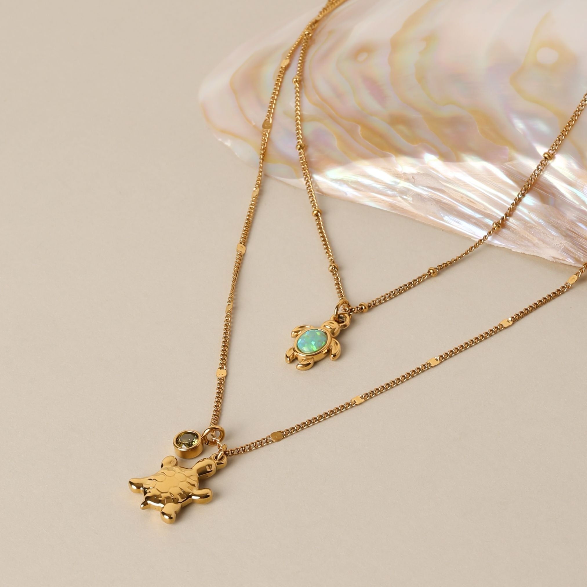 Athena Opal Turtle Necklace