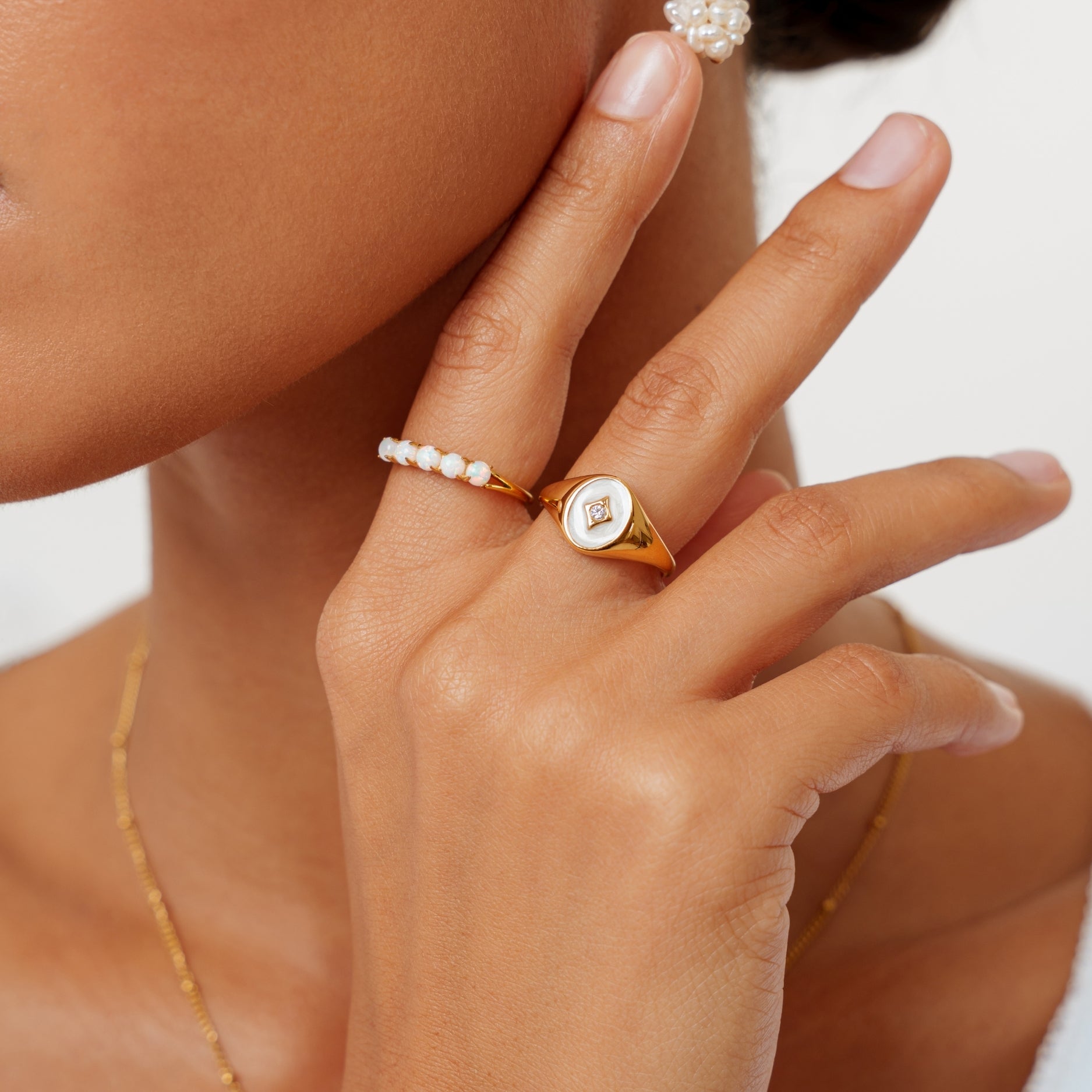 Athena Opal Band Ring
