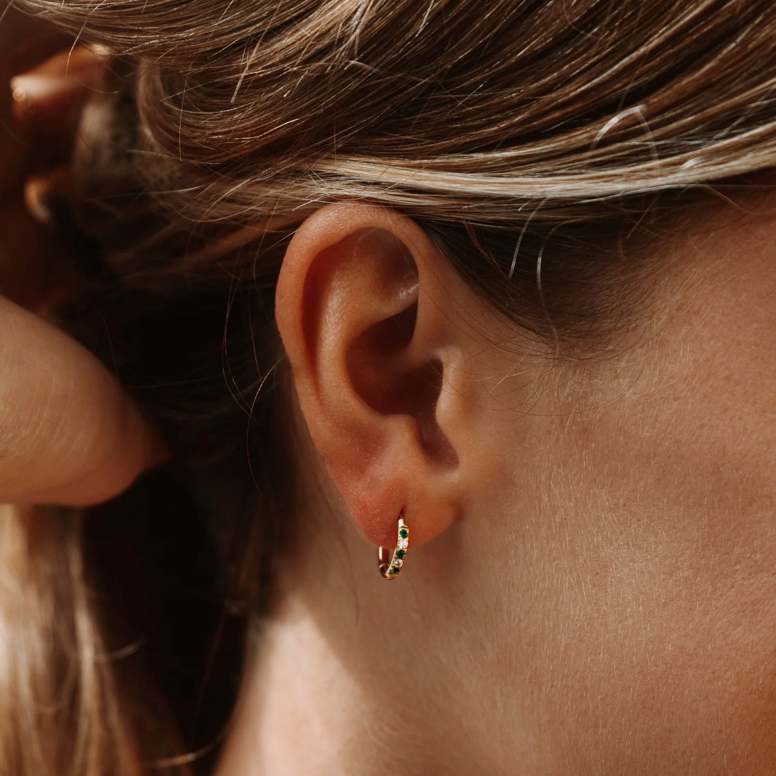 Athena Oasis Green Hoops Earrings