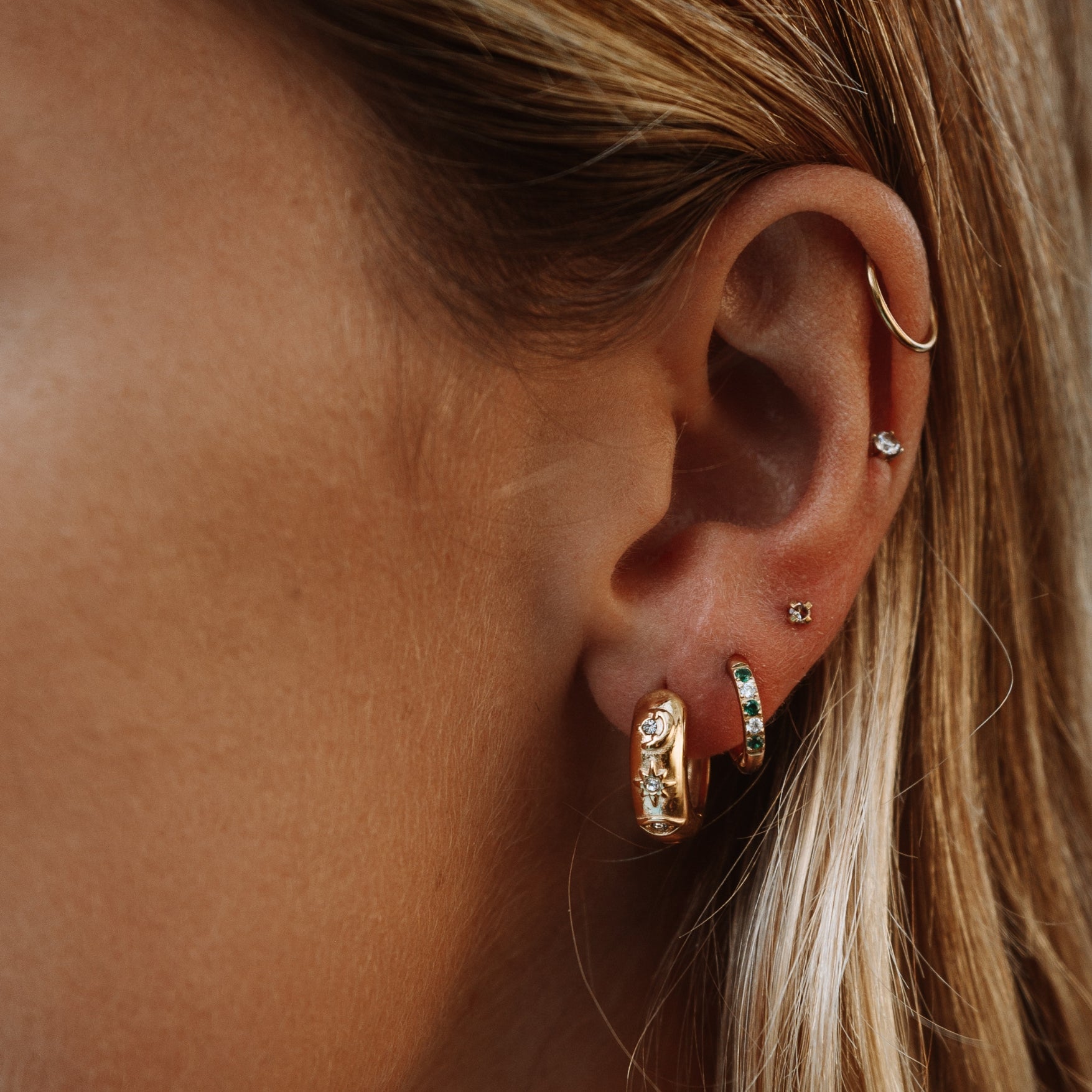 Athena Oasis Green Hoops Earrings