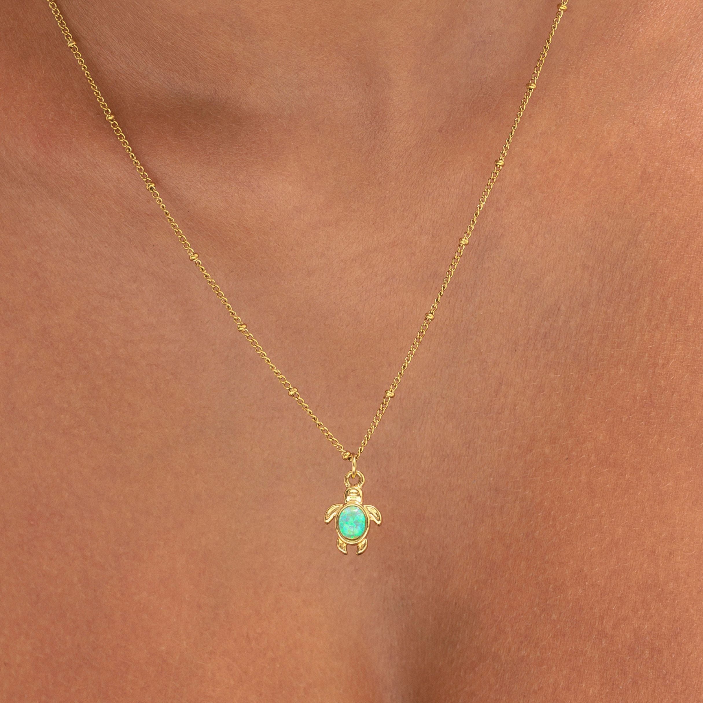 Athena Opal Turtle Necklace