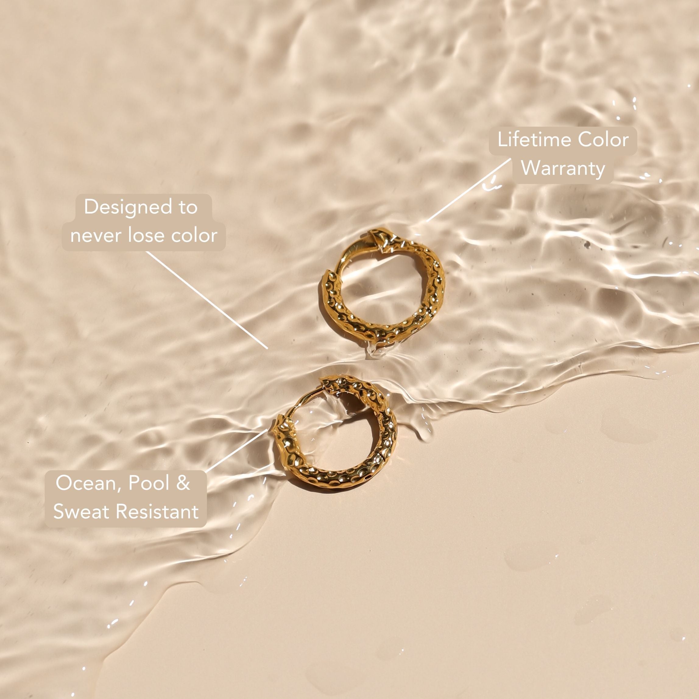 Athena Hammered Hoops Earrings