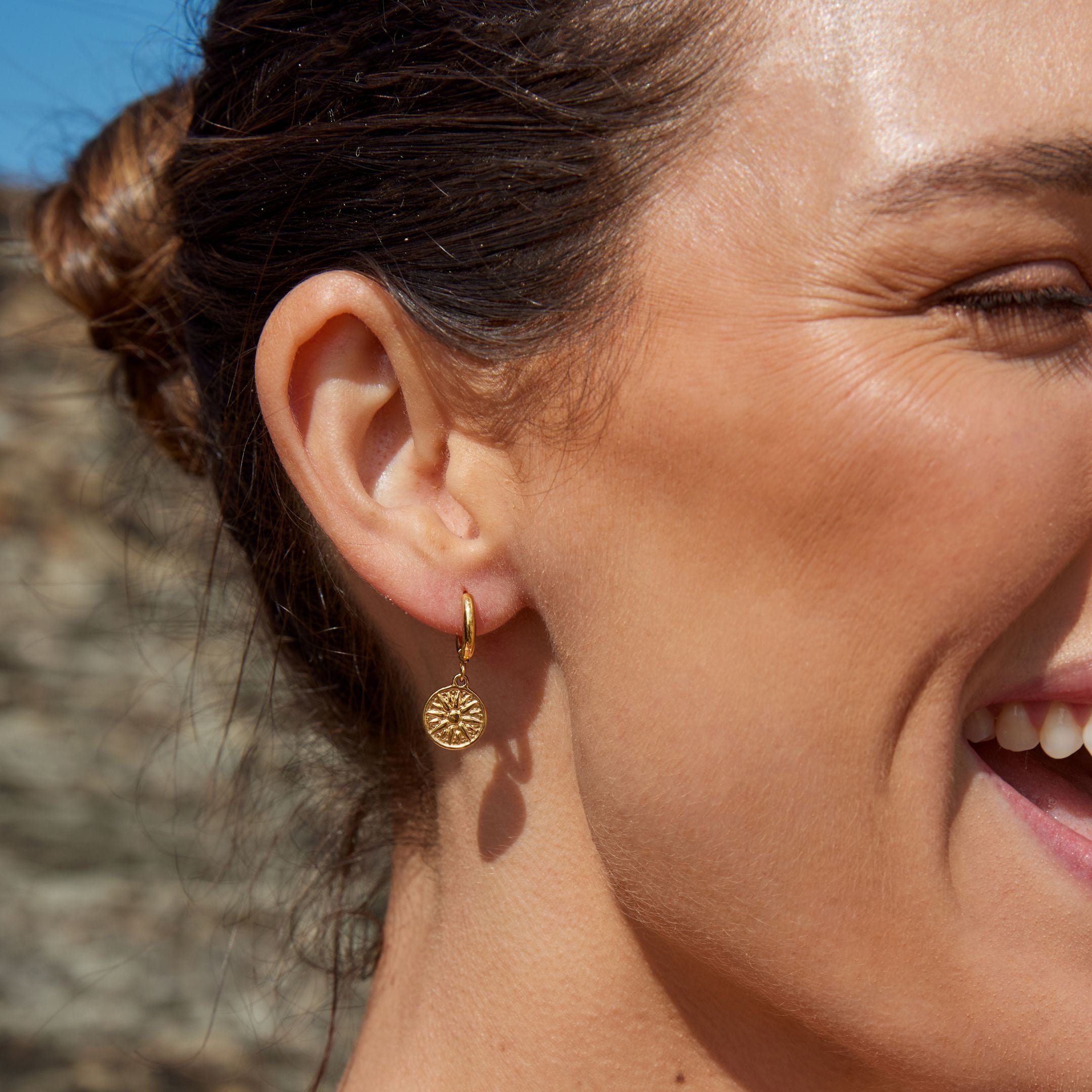 Athena Golden Sun Earrings