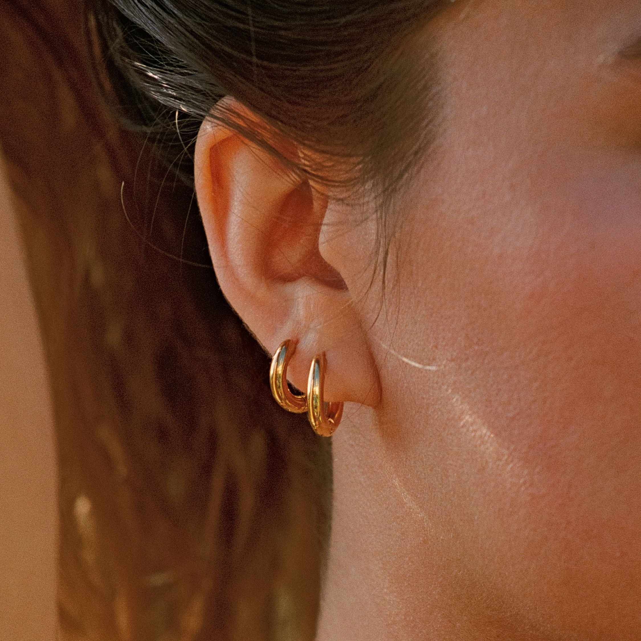Athena Thick Hoop Earrings