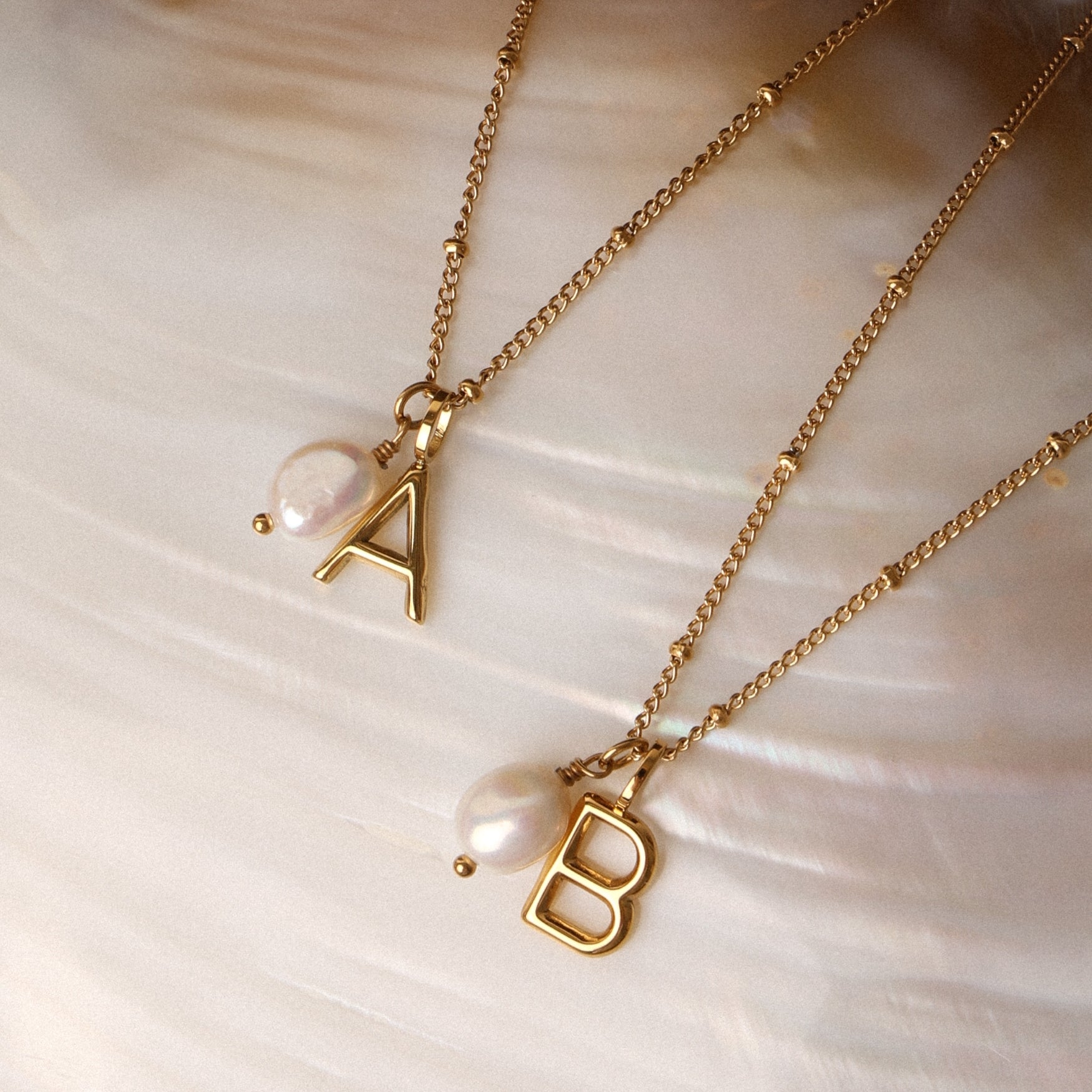 Athena Initial & Pearl Necklace