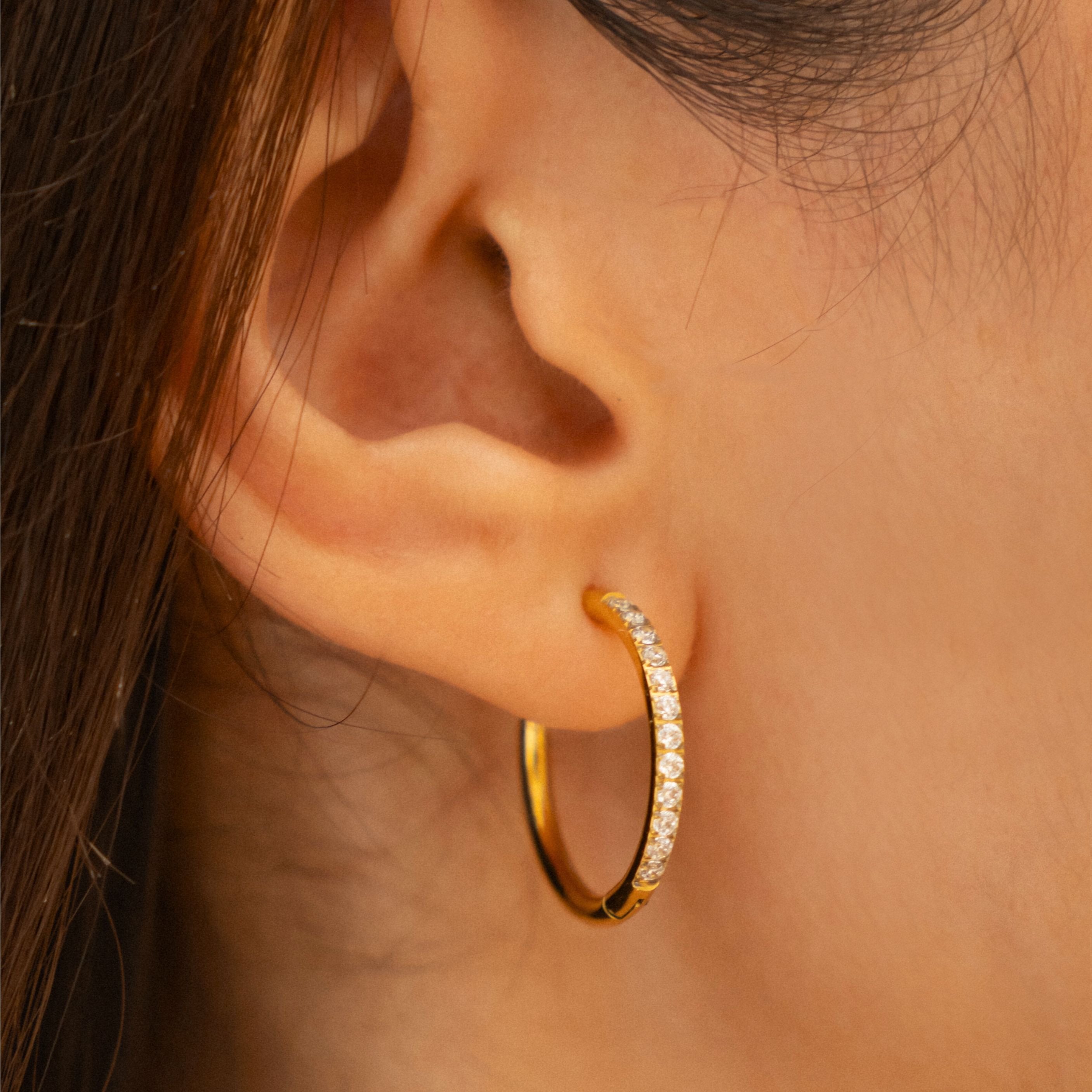 Athena Large Pavé Hoops
