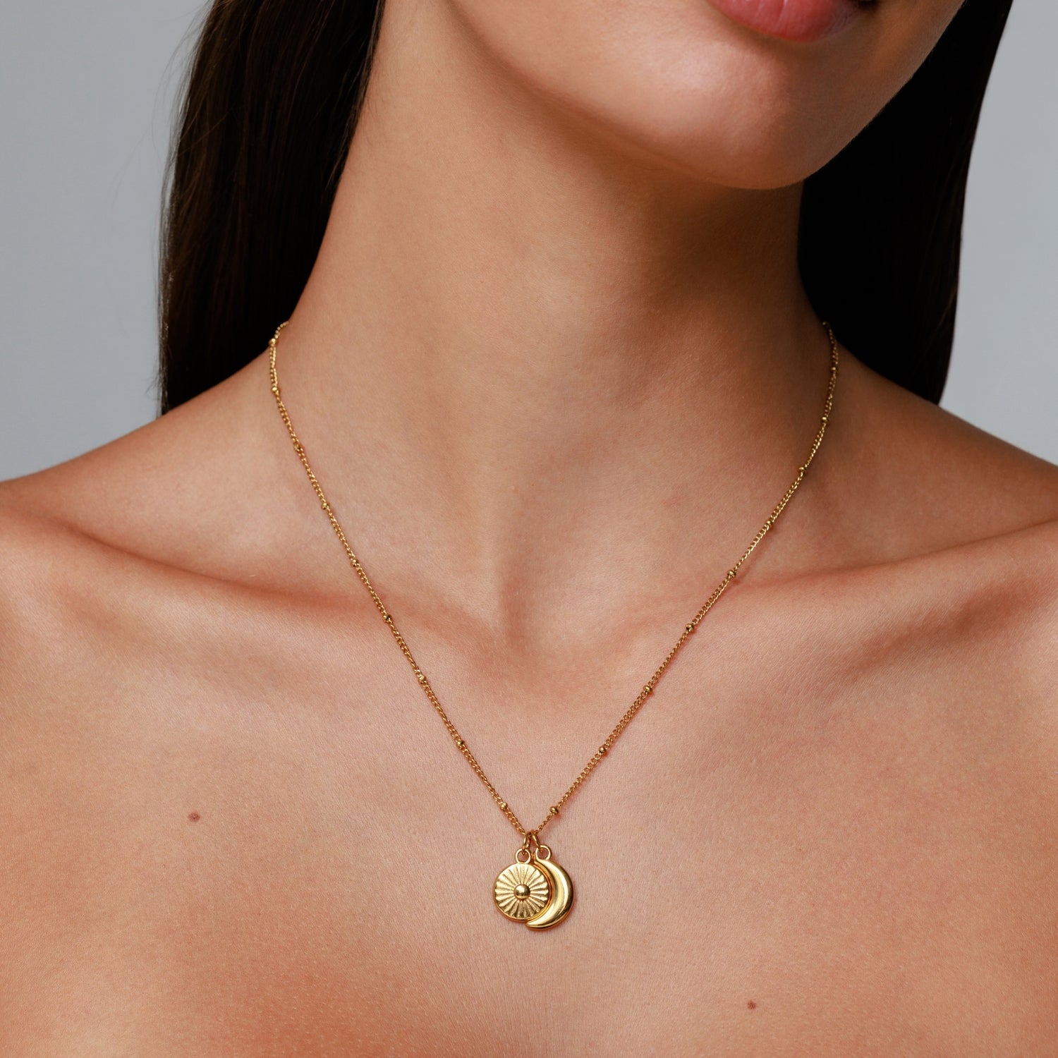 Athena Moon & Sun Necklace